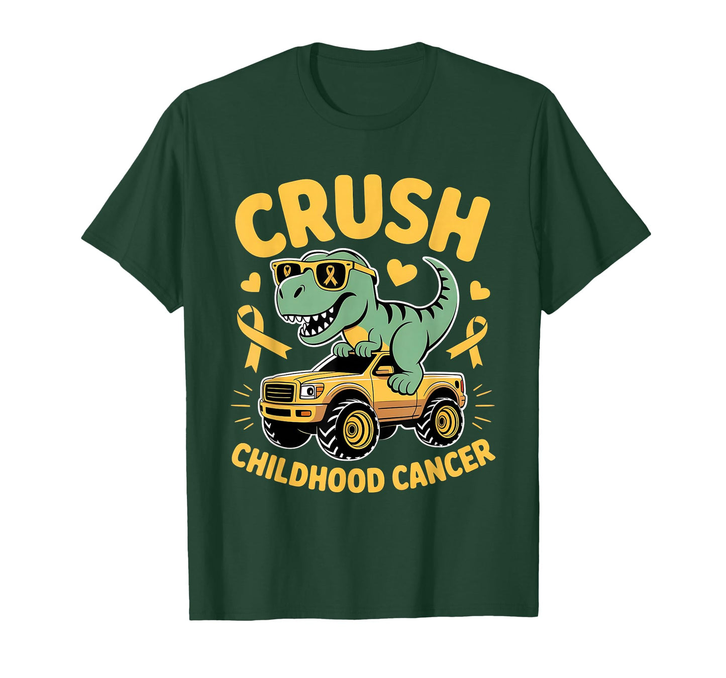 Crush Childhood Cancer Gold Ribbon Kids Boys Girls Toddlers T-Shirt