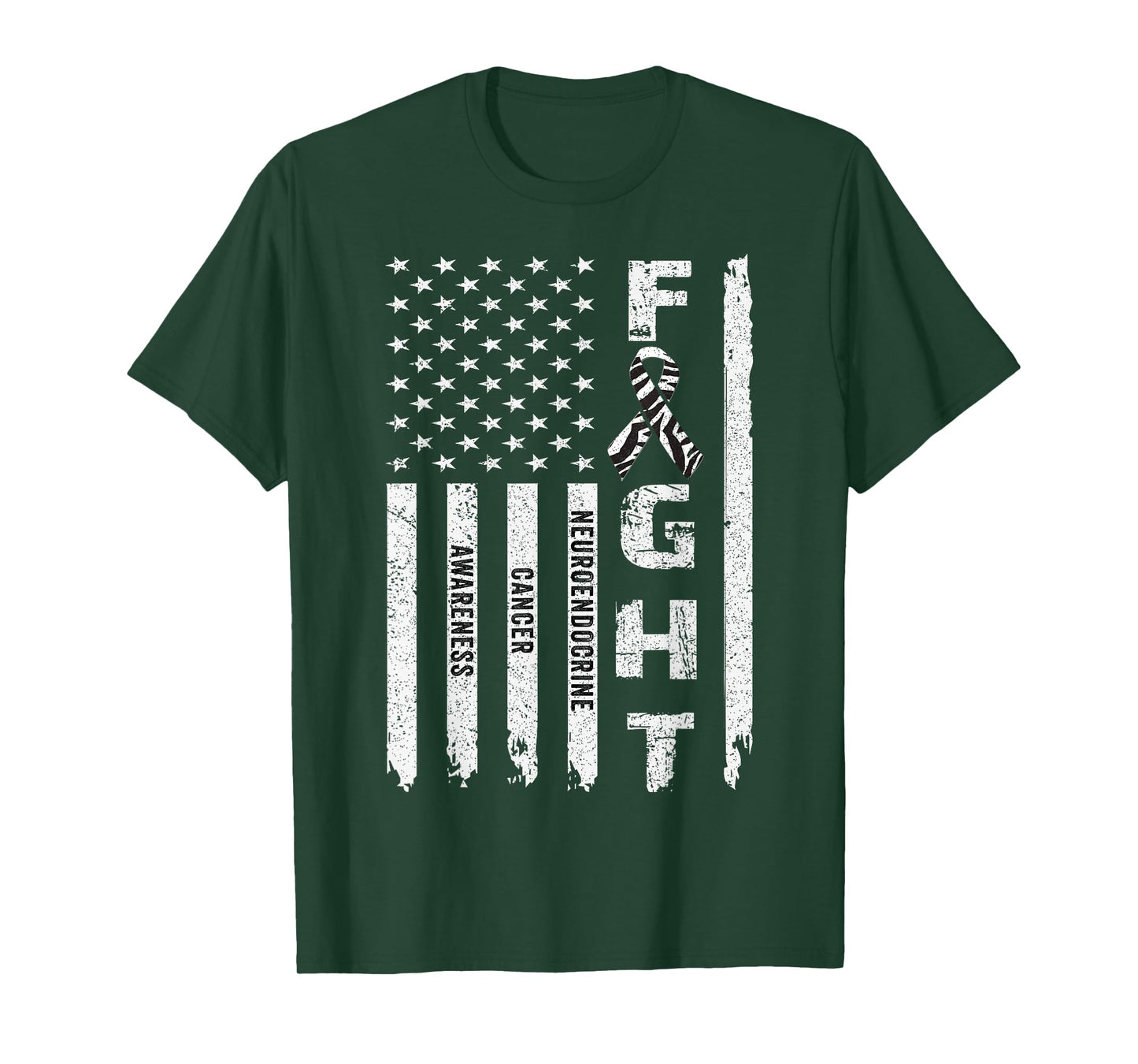 Neuroendocrine Cancer Survivor US Flag Warrior Fight T-Shirt