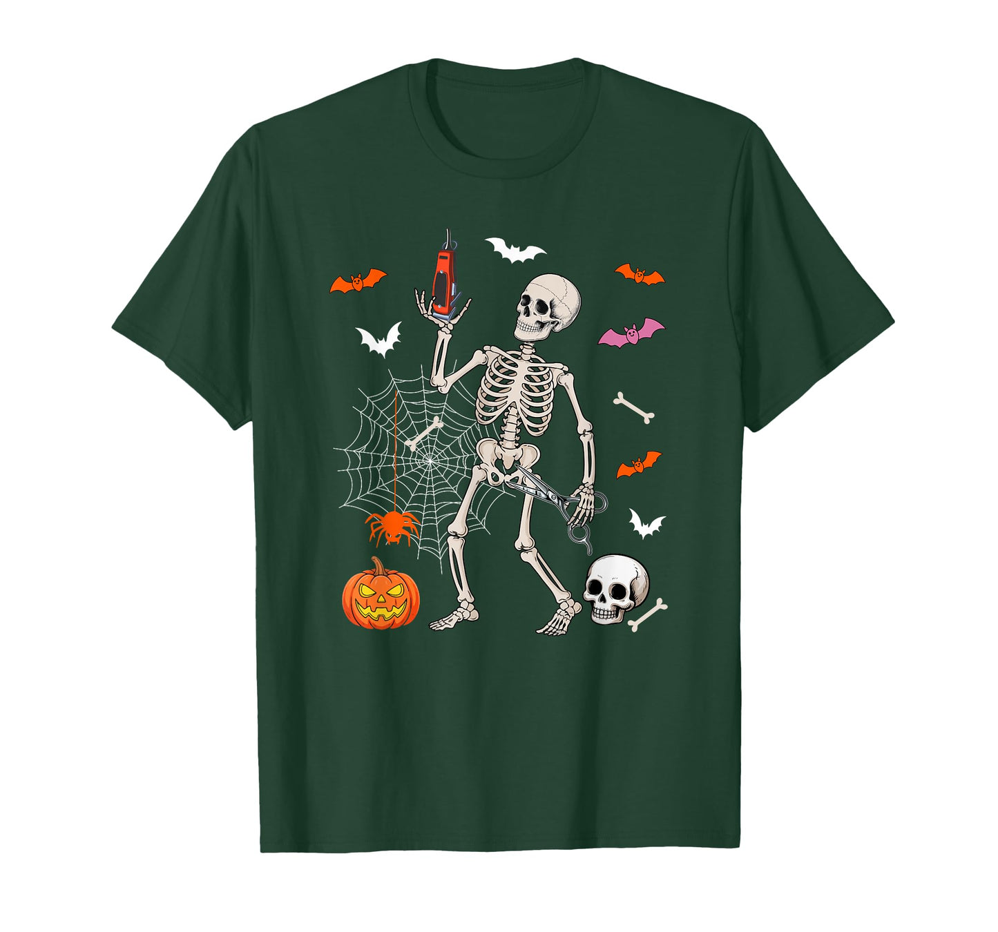 Barber Job Horror Skeleton Halloween Costume Team T-Shirt