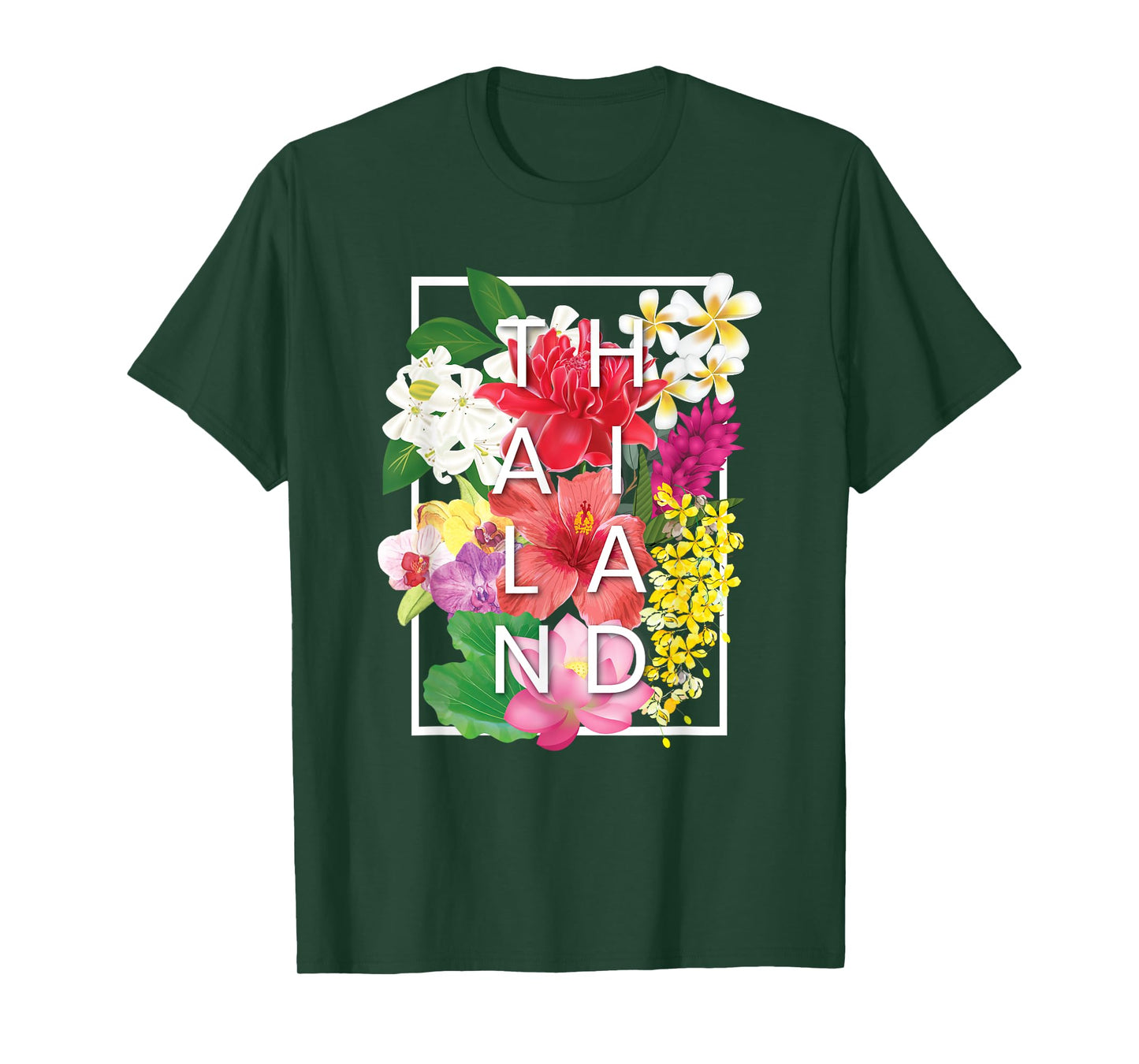 Flowers of Thailand Word Art - Thai Pride T-Shirt