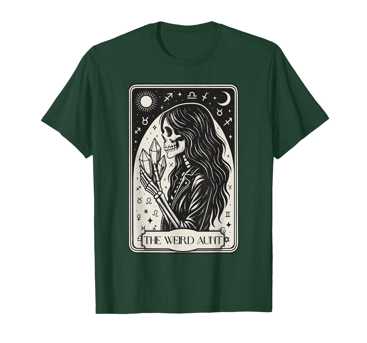 Weird Aunt Tarot Card Halloween Skeleton Aunt Witchy Vibes T-Shirt