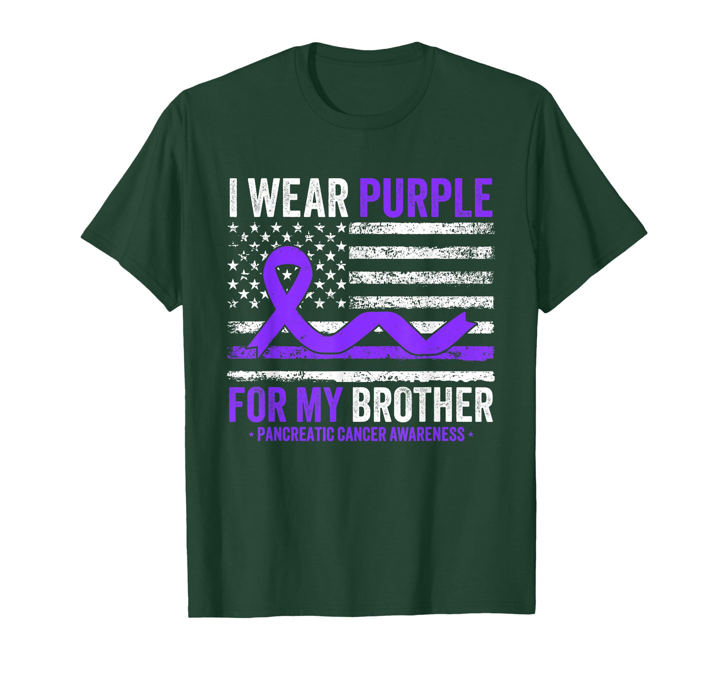 I Wear Purple For My Brother Pancreatic Cancer Awareness T-Shirt