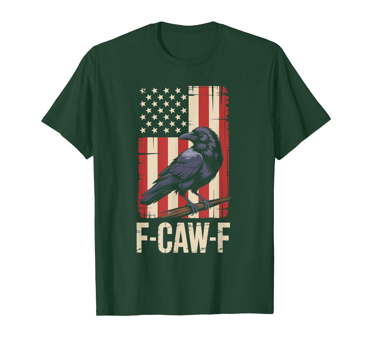 F-CAW-F Black Crow FCAWF Meme US Flag T-Shirt