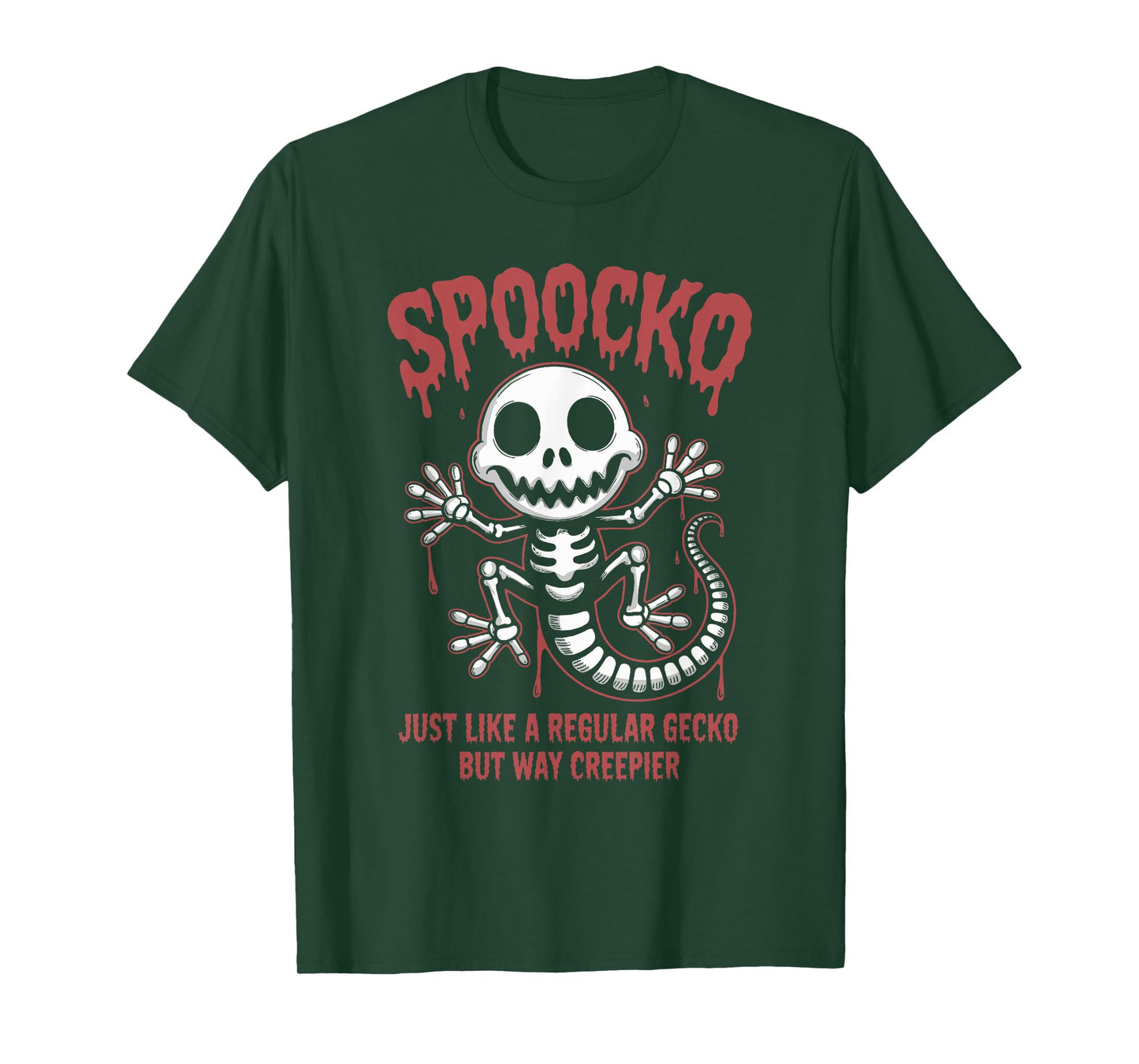 Spooky Gecko Skeleton Halloween T-Shirt