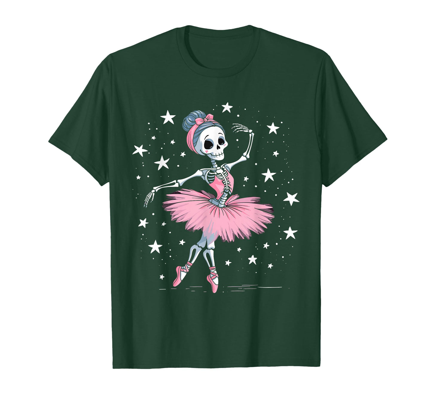 Skeleton Ballerina Ballet Dance Cute Halloween Costume Girls T-Shirt
