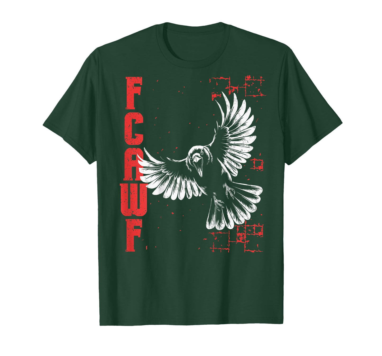 F-Caw-F Black Crow Pun Funny Bird Cawing Grunge On Back T-Shirt