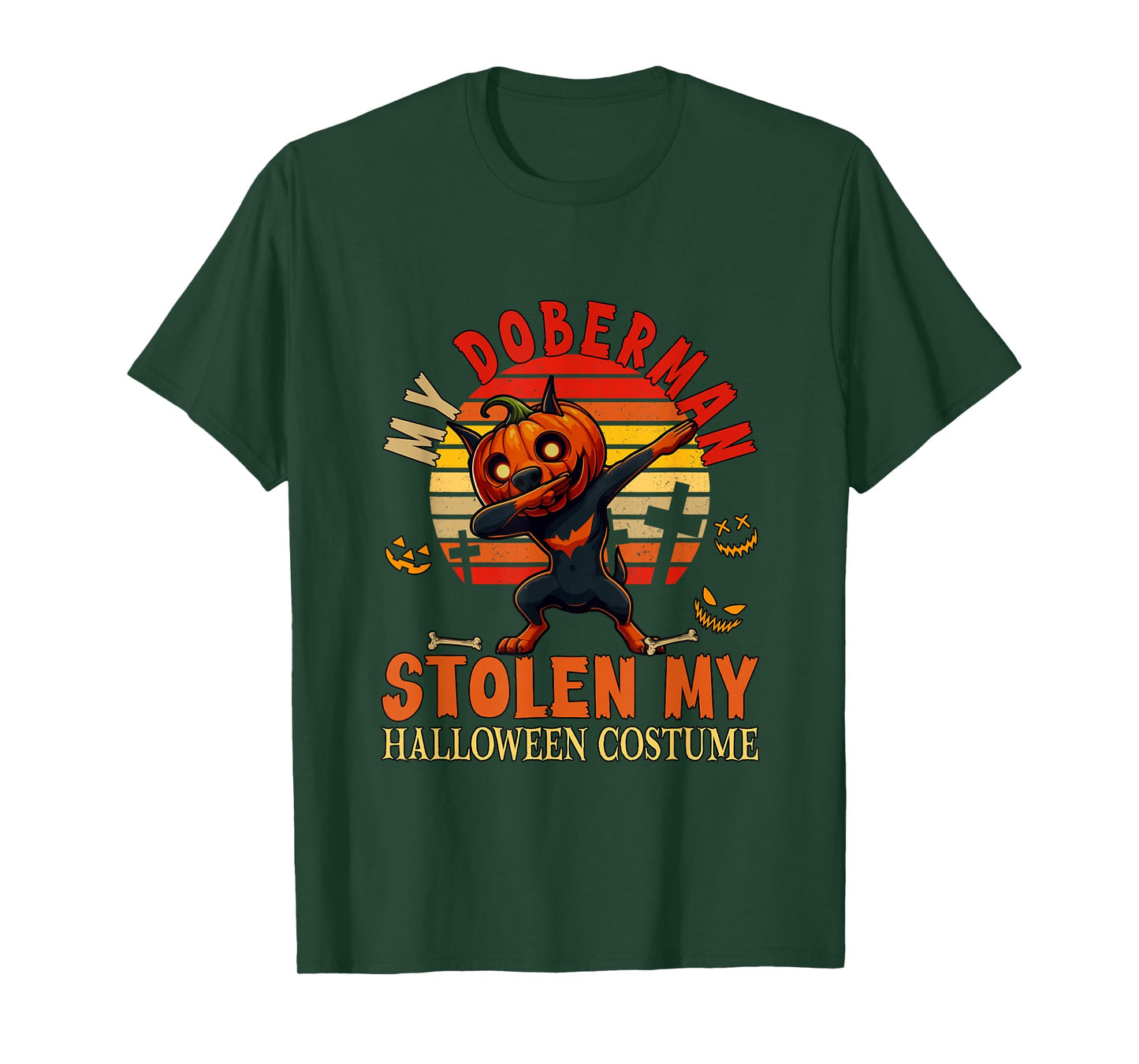 Doberman Stolen My Halloween Costume Dog Carved Pumpkin T-Shirt