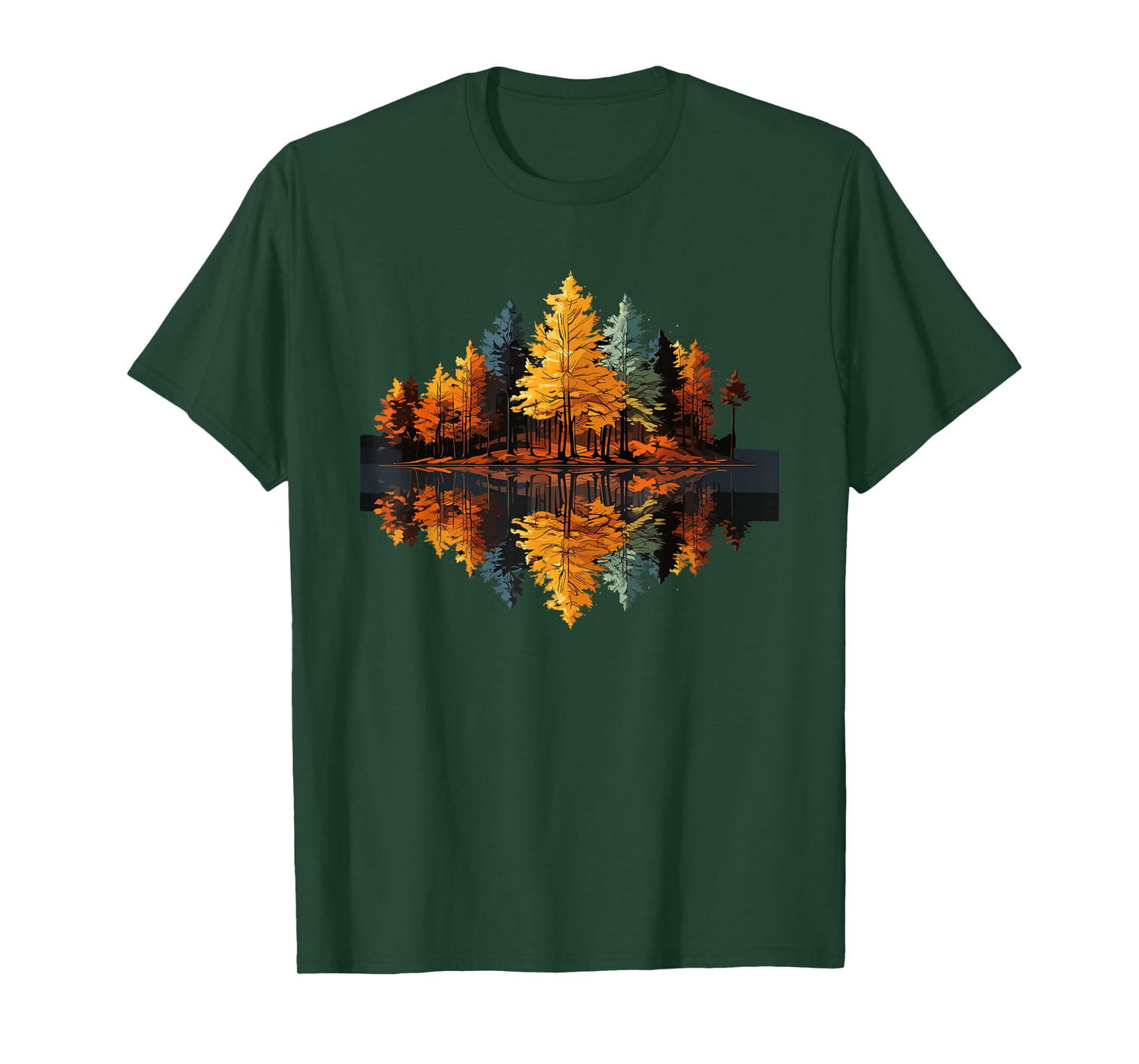 Nature Reflection Forest Trees Outdoor Wildlife T-Shirt