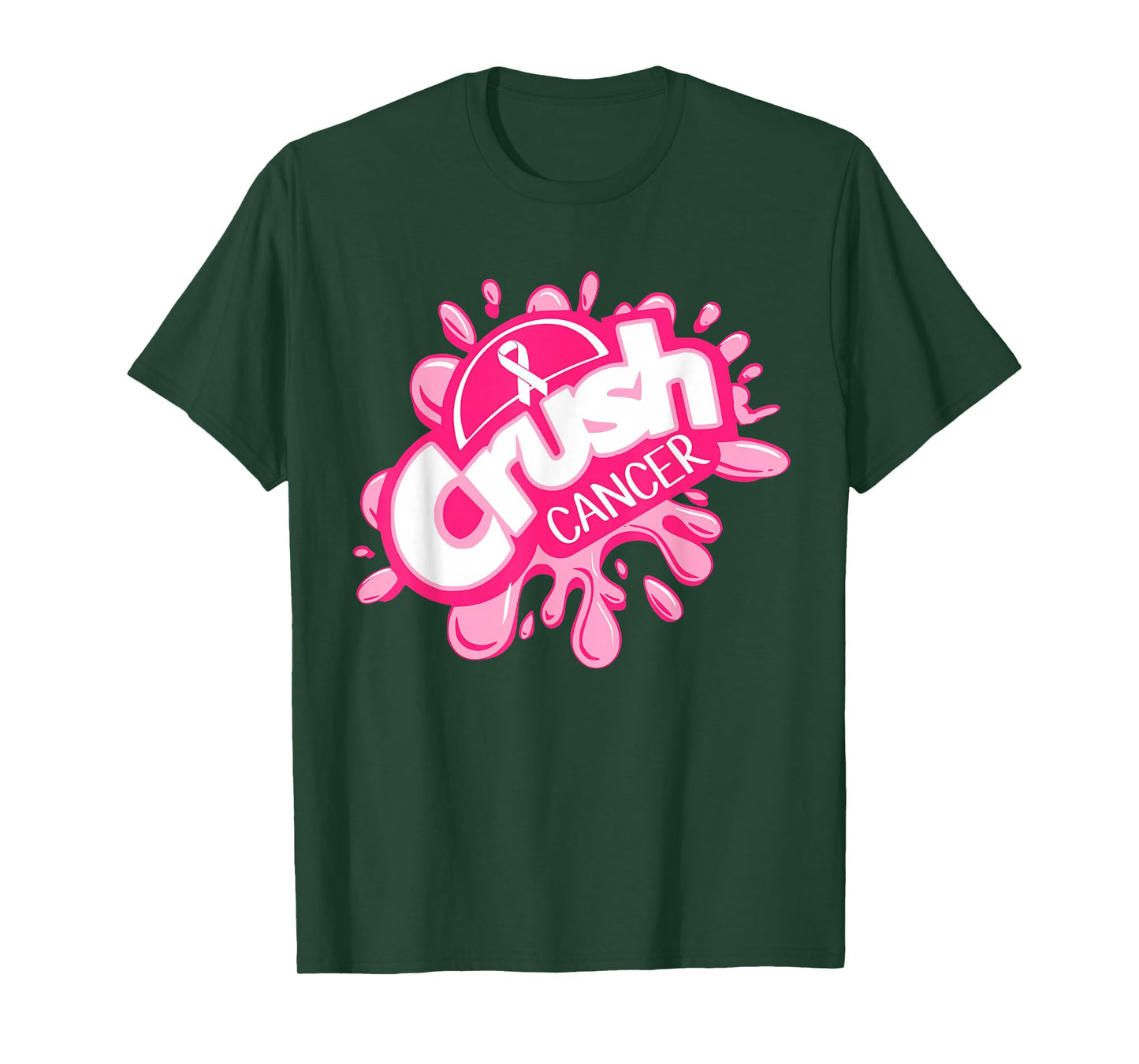 Crush Cancer Pinktober Ribbon Breast Cancer Awareness T-Shirt