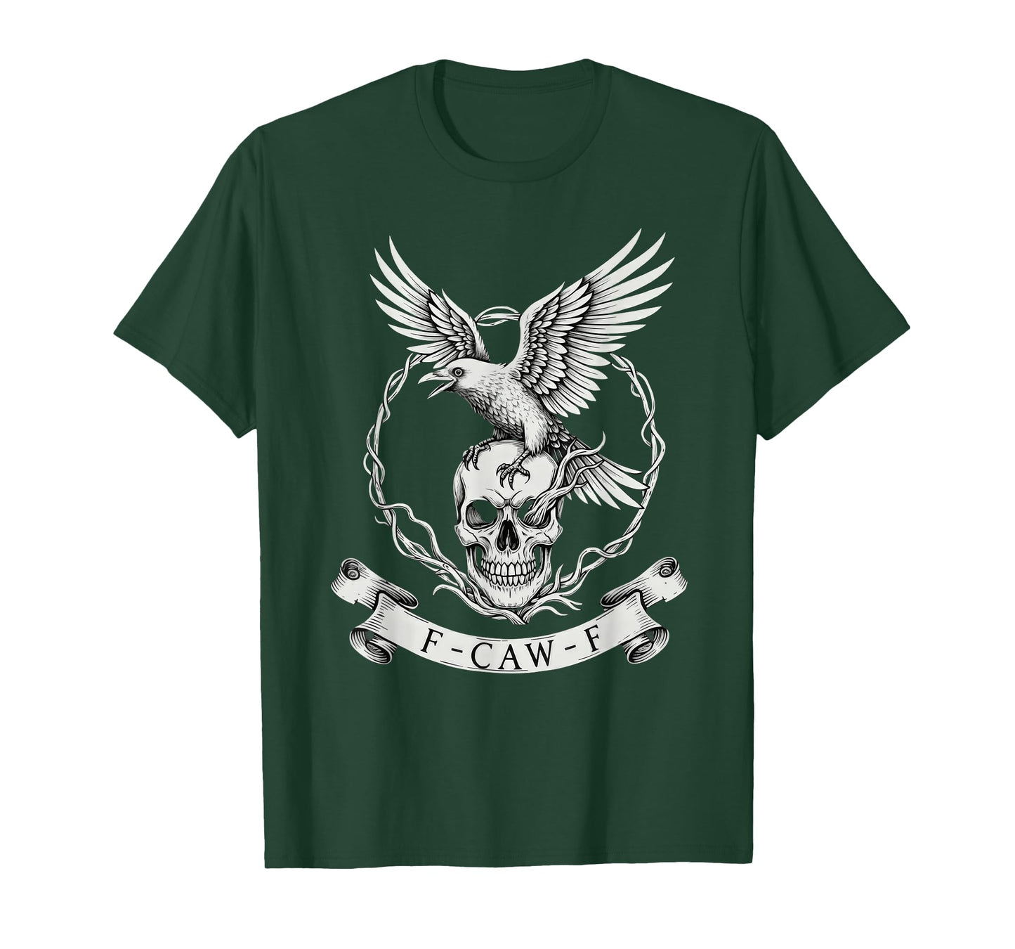 F-Caw-F Gothic Raven Skull Dark Humor Vintage Design T-Shirt
