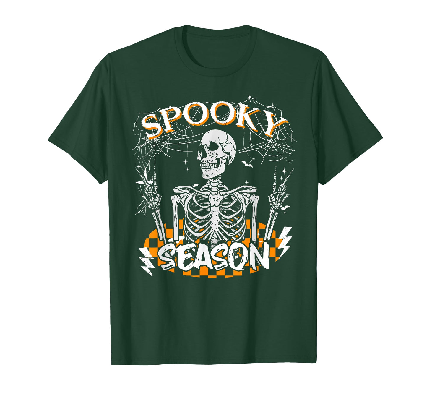 Spooky Season Retro Skeleton Halloween Ghost Men Women Teens T-Shirt