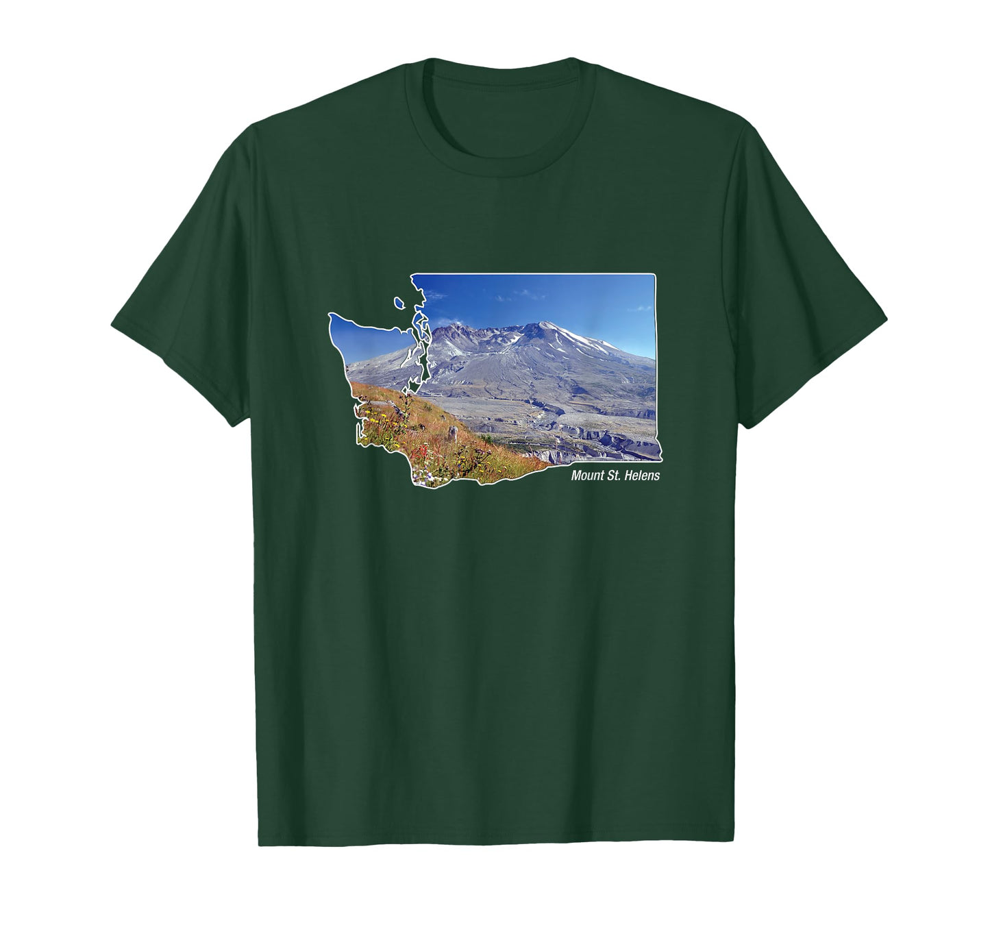 Mount St. Helens Map ~ Washington Volcano T-Shirt
