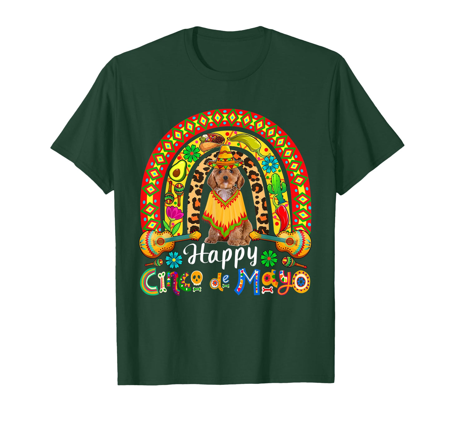 Happy Cinco De Mayo Mexican Cockapoo Sombrero Rainbow T-Shirt