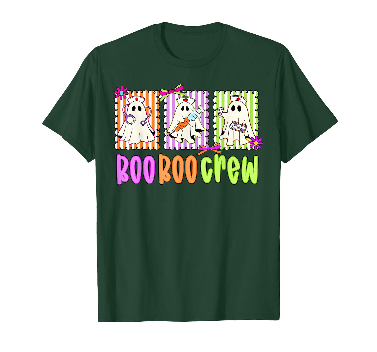 Funny Boo Boo Crew Halloween Costume Nurse Spooky Ghost T-Shirt