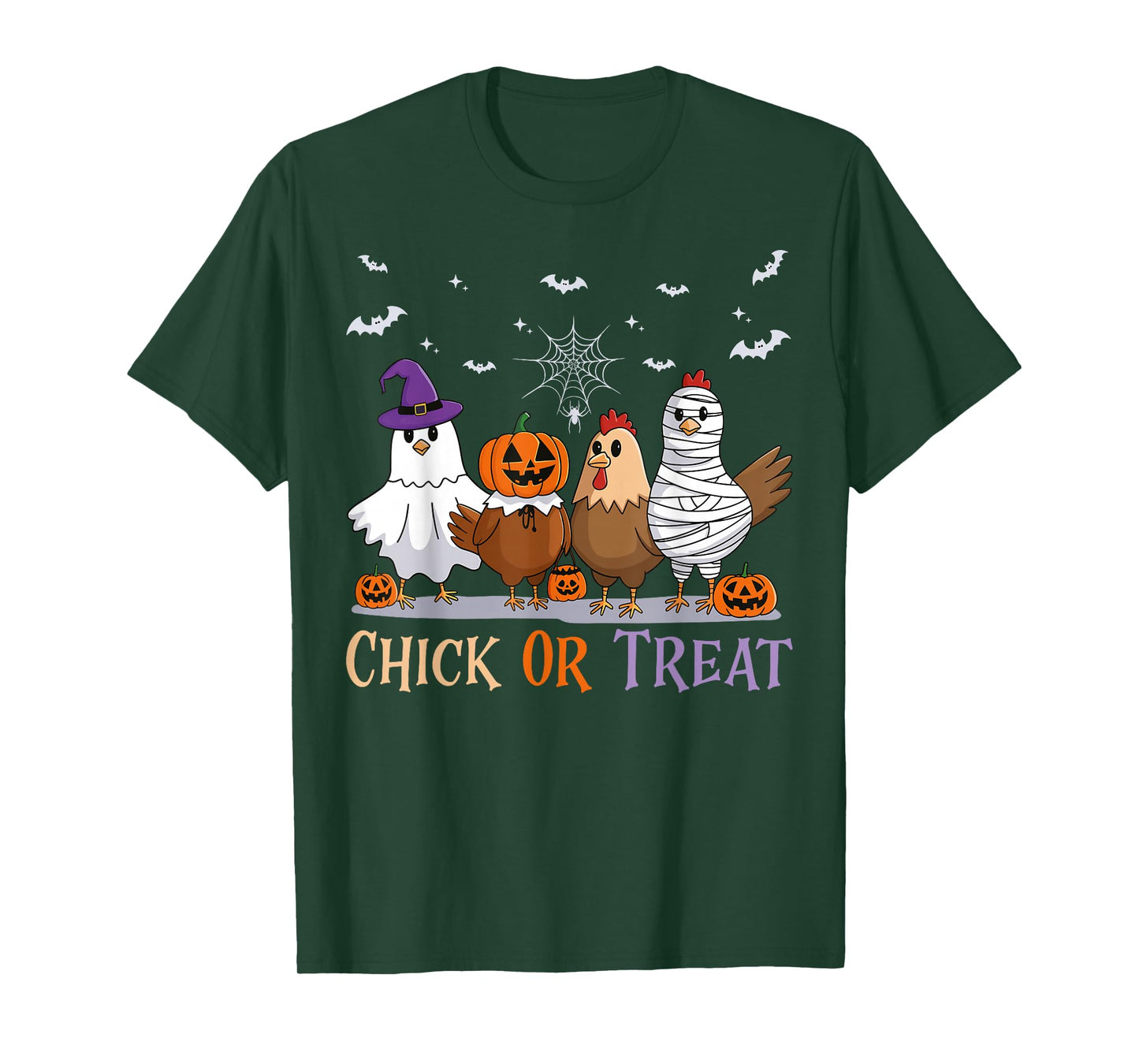 Funny Chick Or Treat Chickens Ghost Witchy Halloween T-Shirt