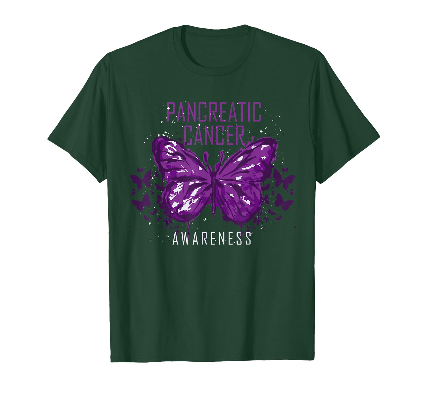 Insect Purple Ribbon Butterfly Pancreatic Cancer Awareness T-Shirt