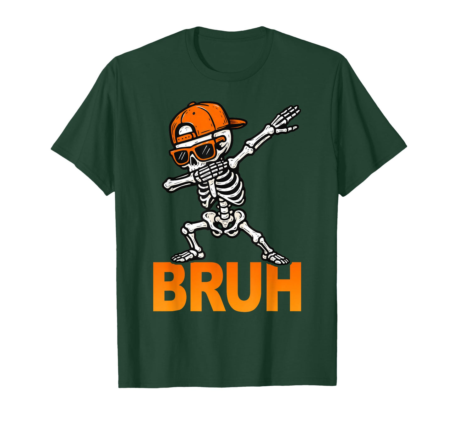 Dabbing Skeleton Bruh Halloween Dab Trick Or Treat Boys Kids T-Shirt