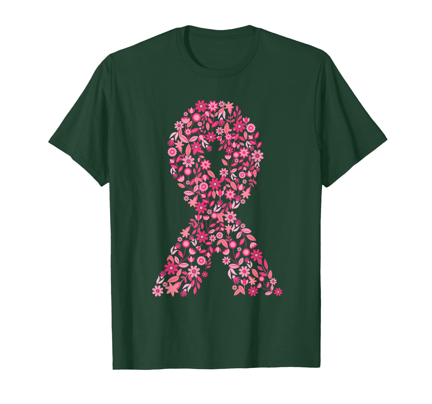 Breast Cancer Awareness Shirts for Women Floral Pink Ribbon T-Shirt