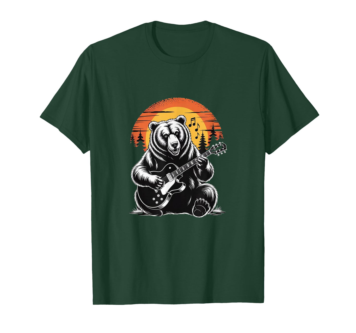 Sunset Strings - Bear Guitar Silhouette Tee T-Shirt
