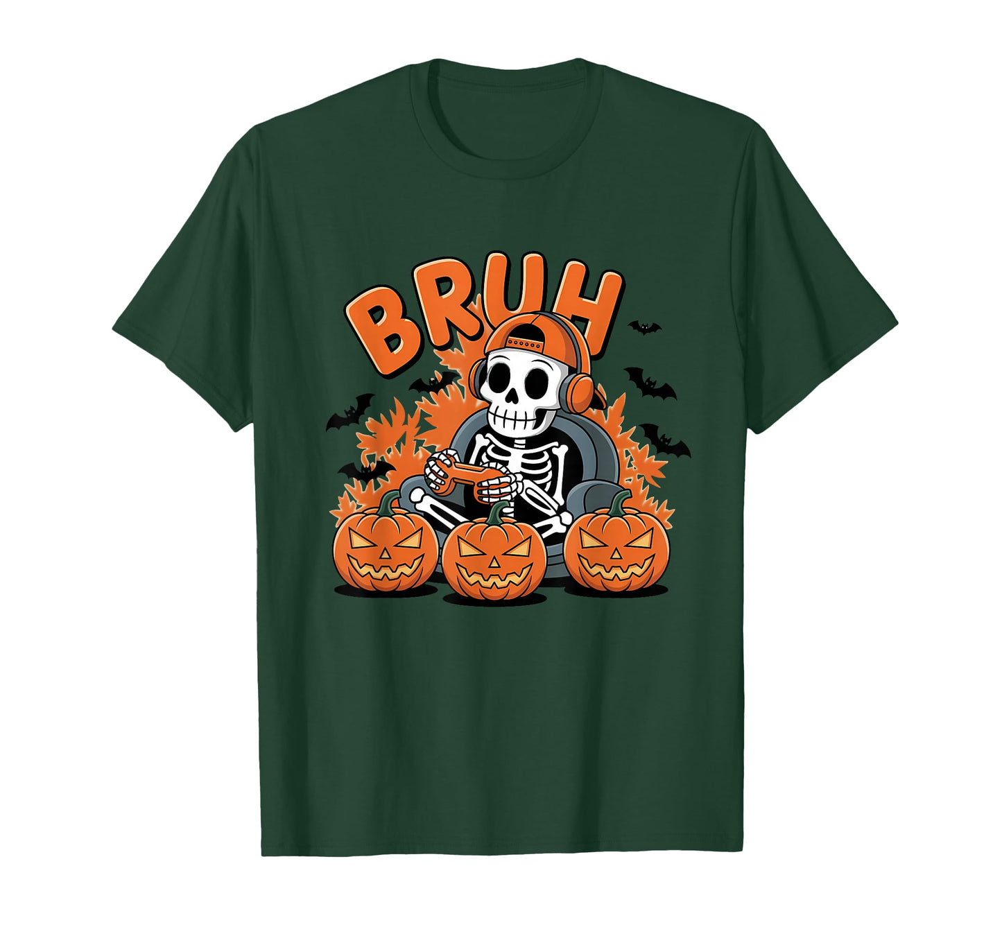 Halloween Skeleton Video Gaming Gamer Teens Men & Boys T-Shirt