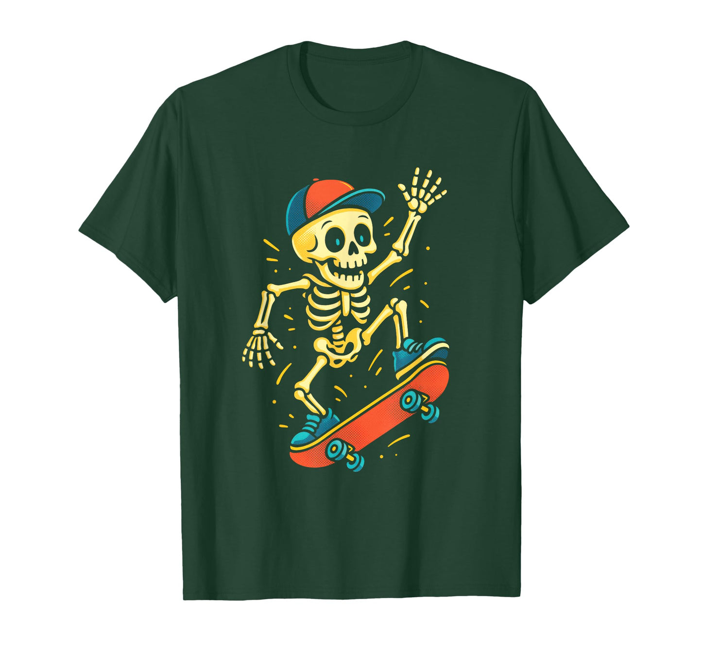 Skeleton Dab - Halloween Skateboard Fun T-Shirt
