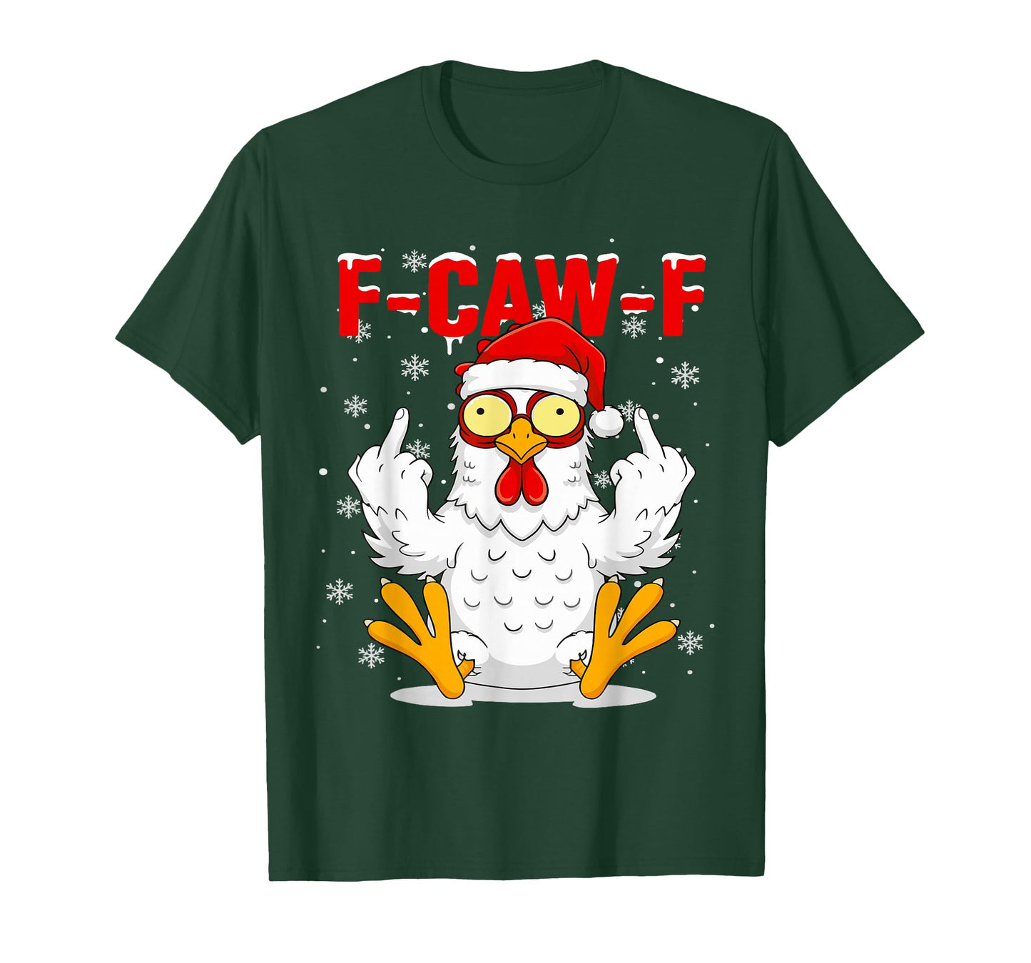 F-Caw-F Chicken Santa Christmas Adult Humor FCawF T-Shirt