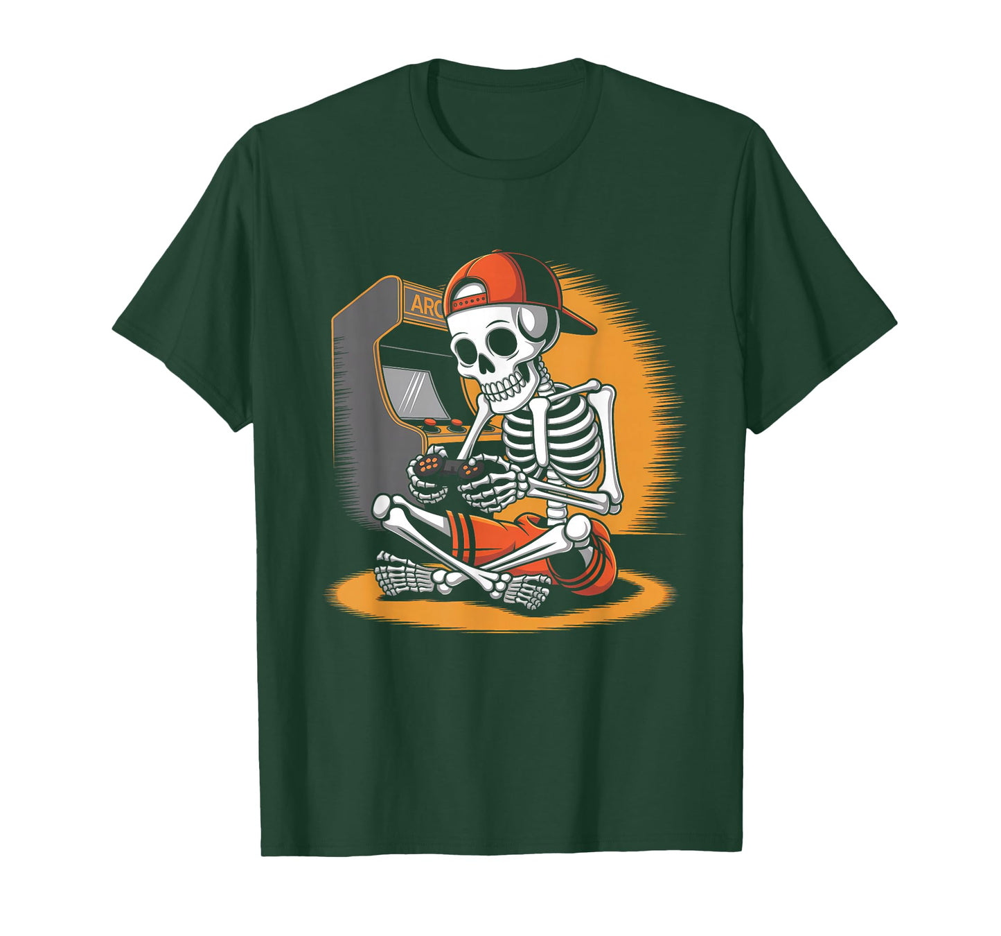 Halloween Skeleton Video Gaming Gamer Men & Youths Teens T-Shirt