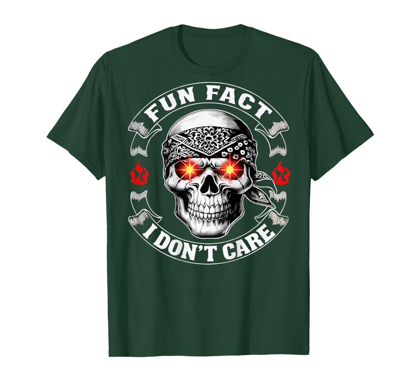 Fun Fact I Don't Care Funny Skeleton Sarcastic (ON Back) T-Shirt