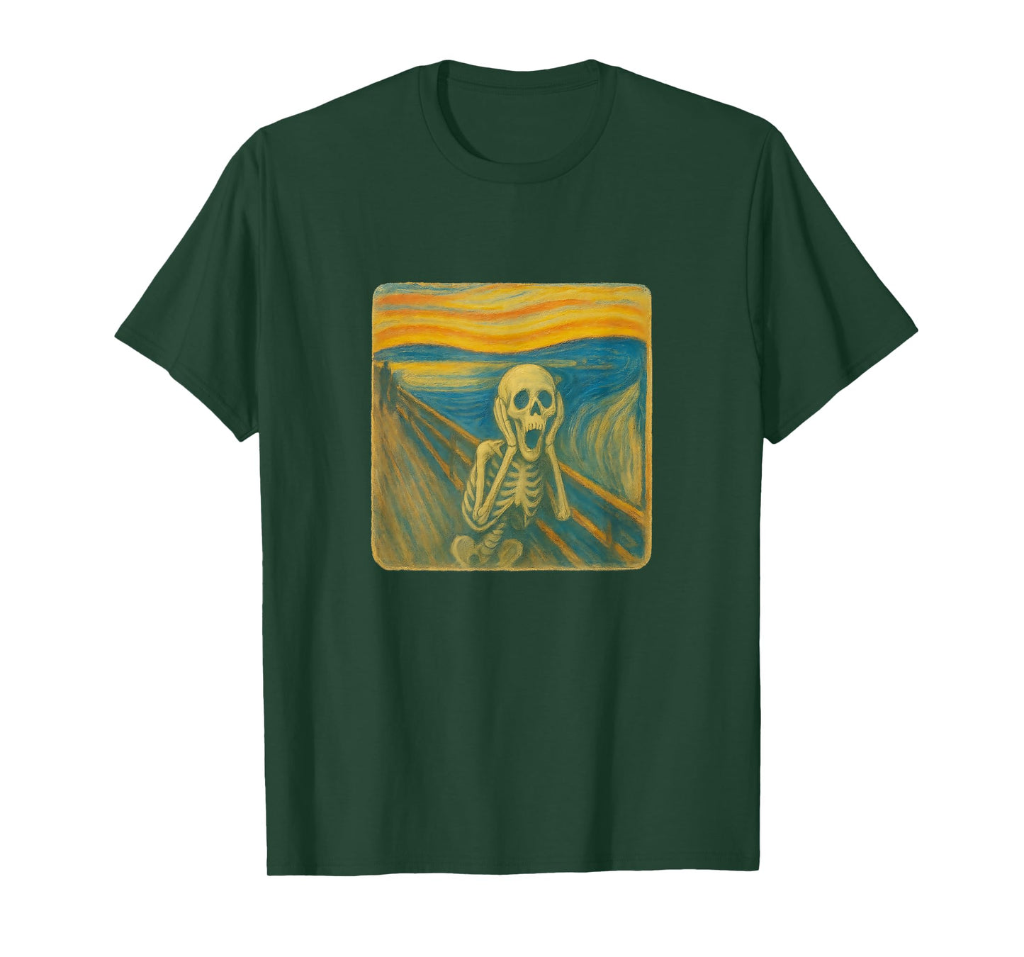 Screaming Skeleton Expressionist Art Parody Halloween Meme T-Shirt