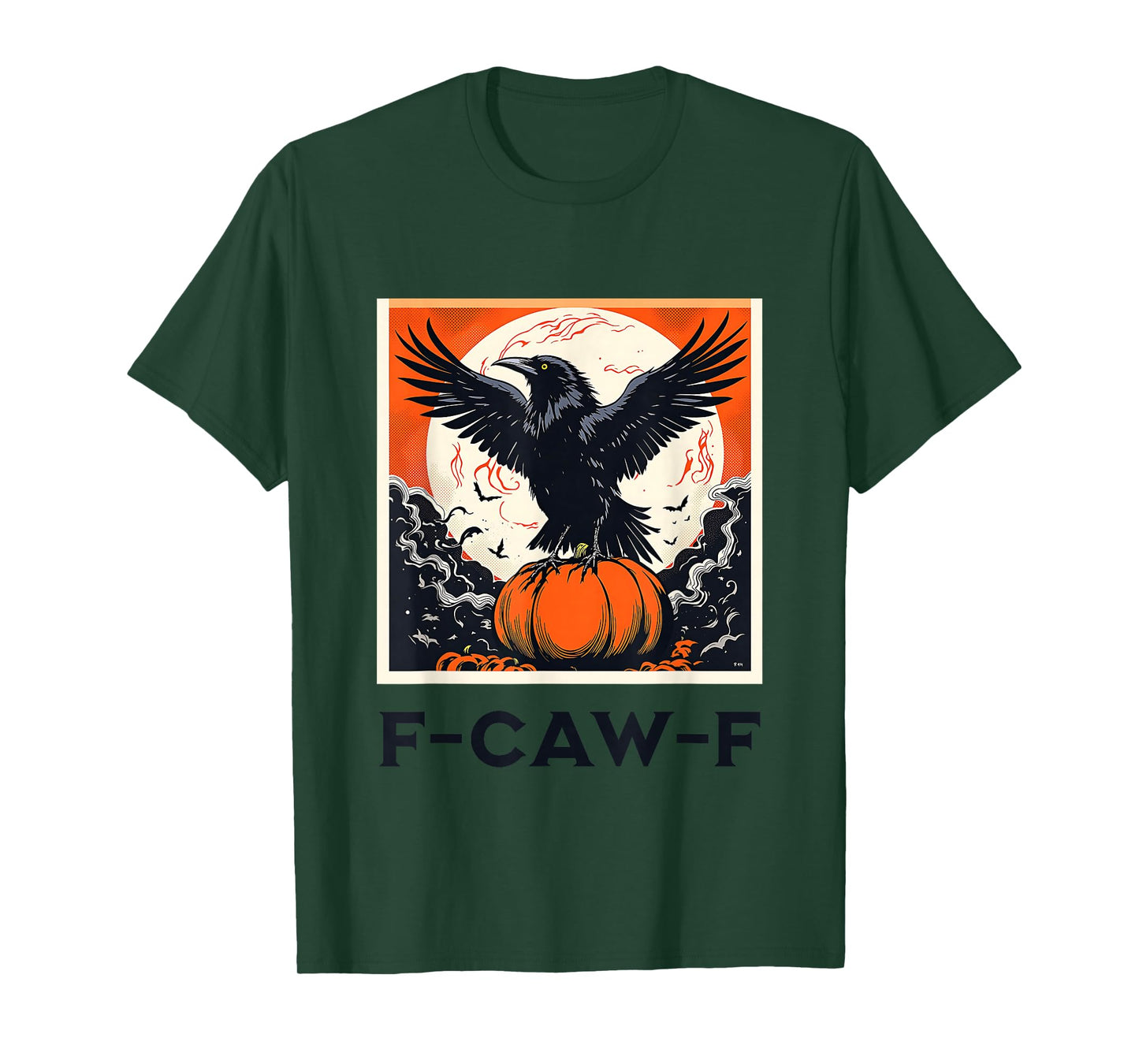 F Caw F Raven Crow Retro Halloween T-Shirt