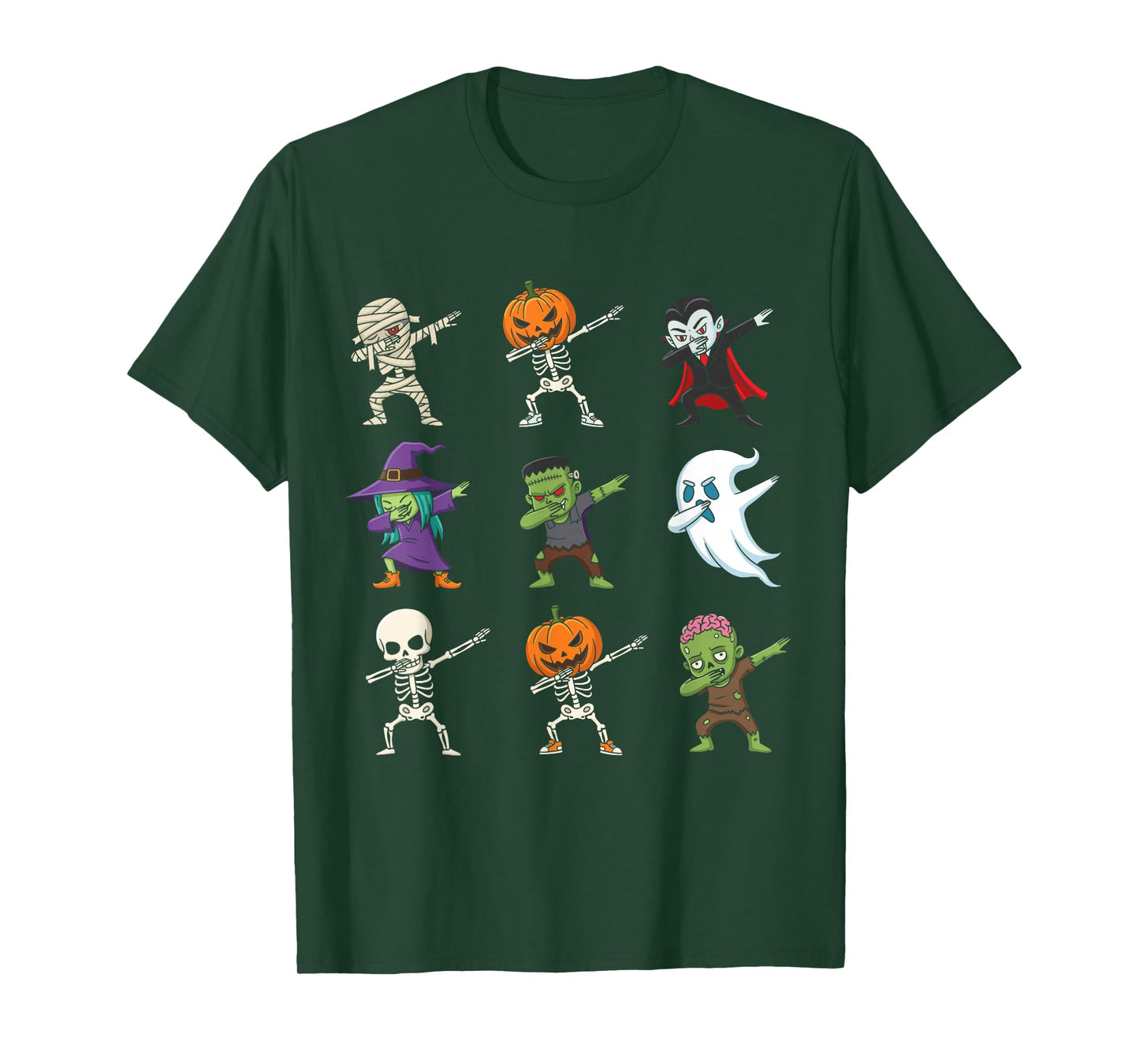Dabbing Halloween Costumes Skeleton Zombie Pumpkin Mummy T-Shirt