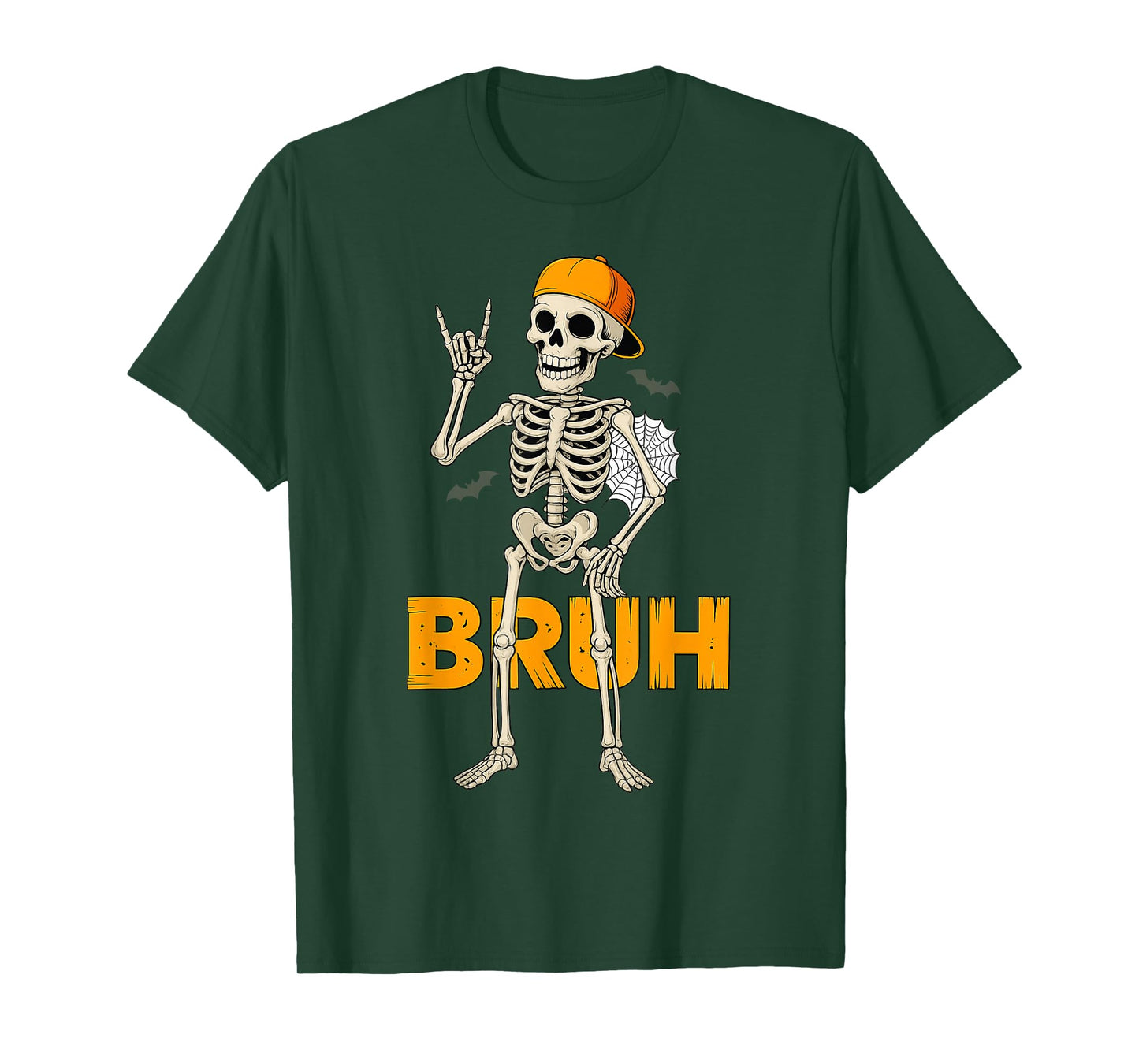Cool Bruh Skeleton Rock On Funny Halloween Shirt Men Boys T-Shirt