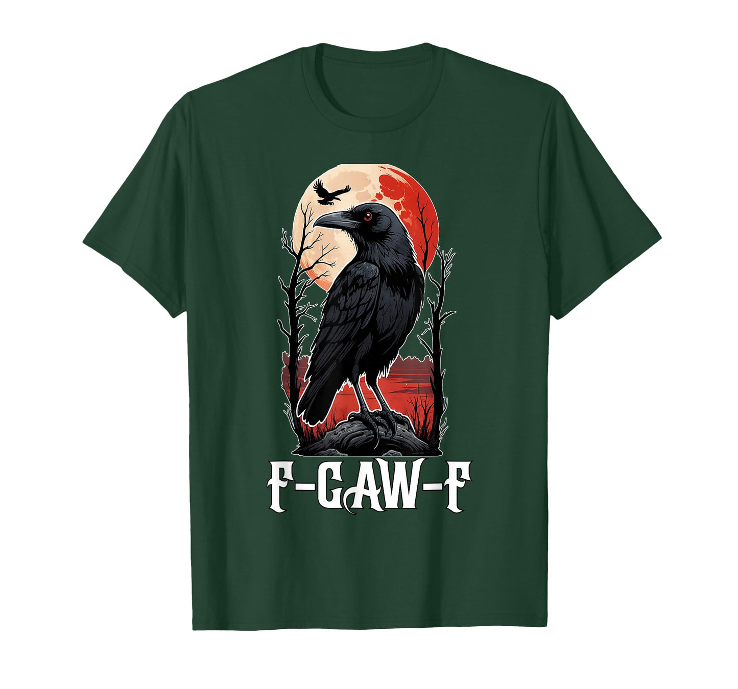Black Bird Moon Gothic Adult Humor Black Crow, F-Caw-F T-Shirt