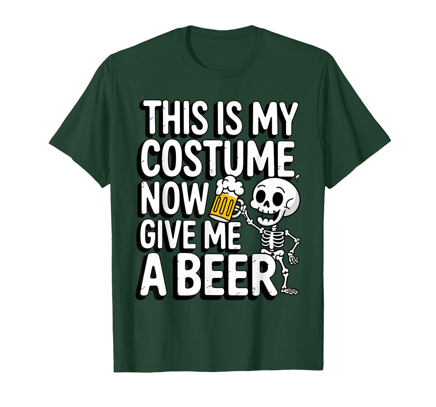 Skeleton Drinking Beer Halloween Mens Womens Beer Lovers T-Shirt