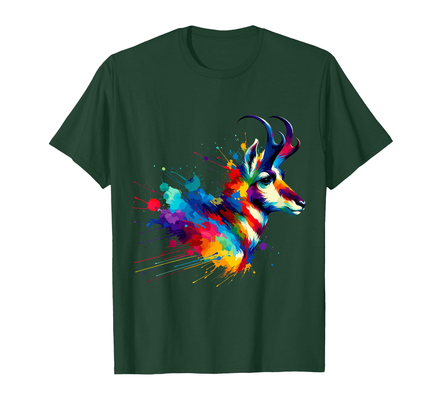 Splash Art Pronghorn American Antelope Pronghorns T-Shirt
