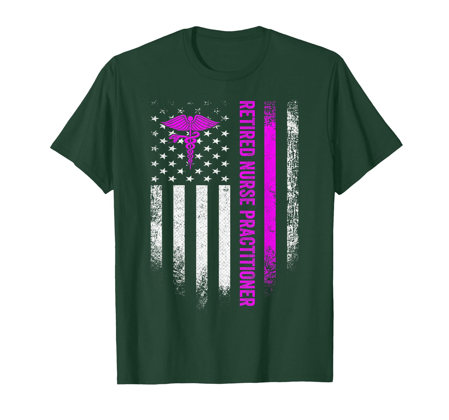 Vintage American Flag Proud Retired NP Nurse Practitioner T-Shirt