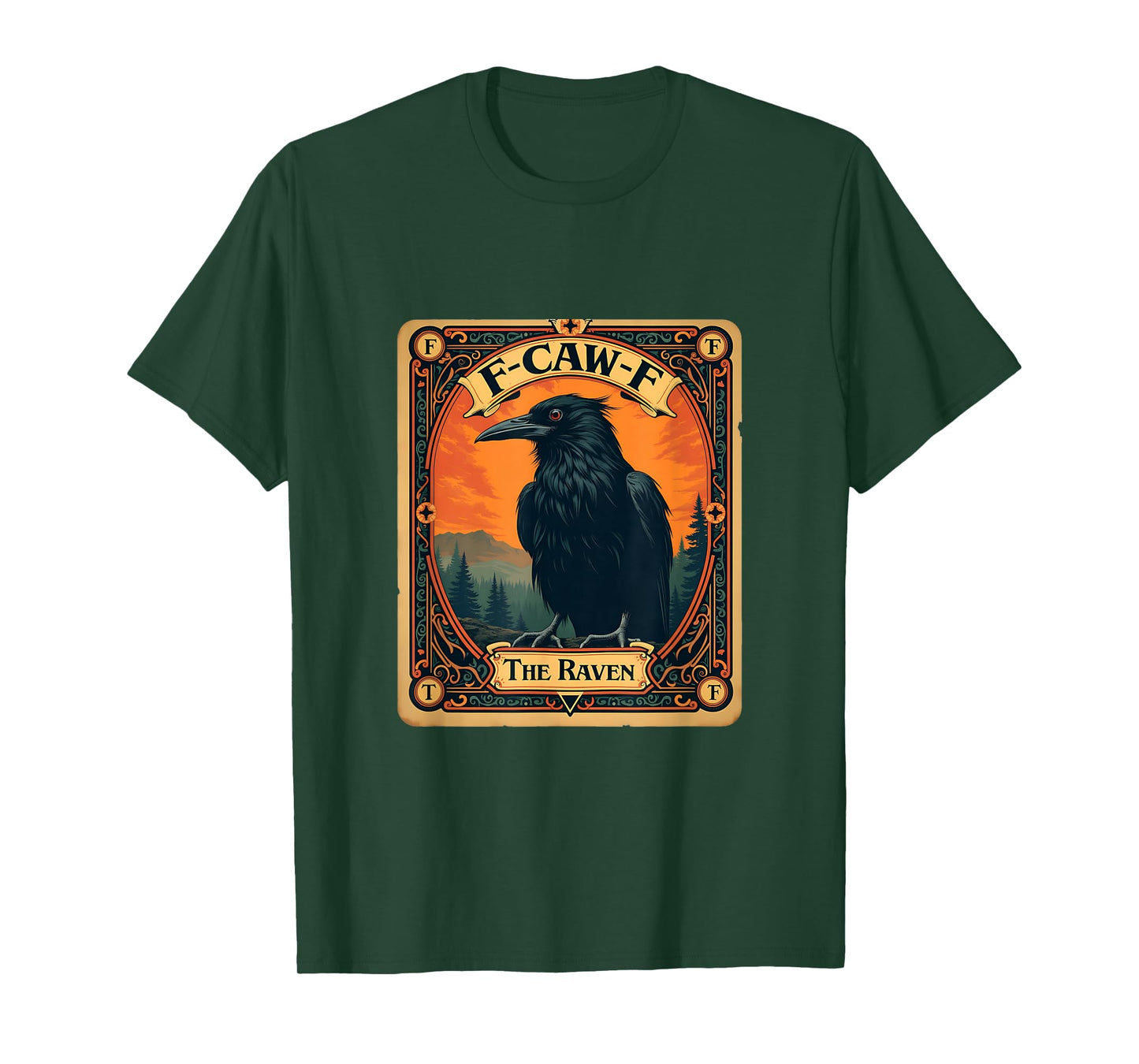 Gothic Tarot Card Black Raven F-CAW-F T-Shirt