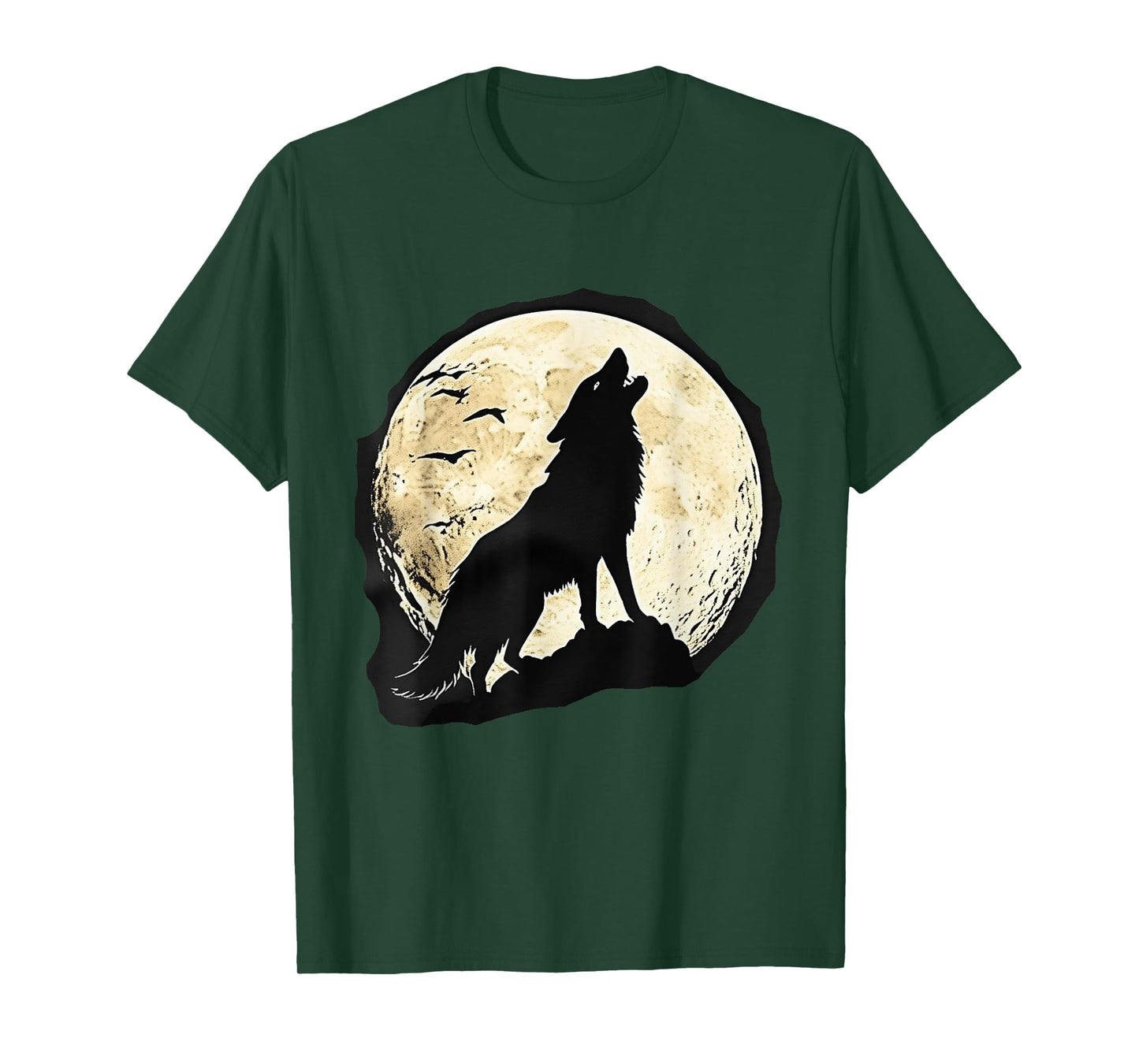 Howling Wolf Full Moon Silhouette – Night Wilderness Art T-Shirt