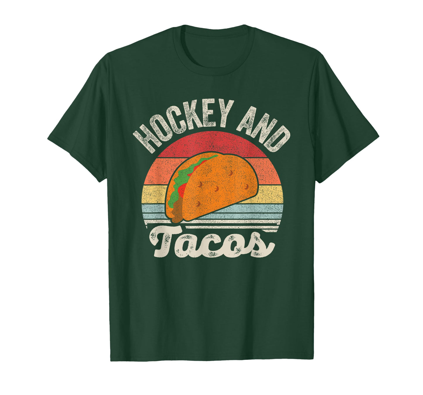 Vintage Retro Hockey And Tacos T-Shirt