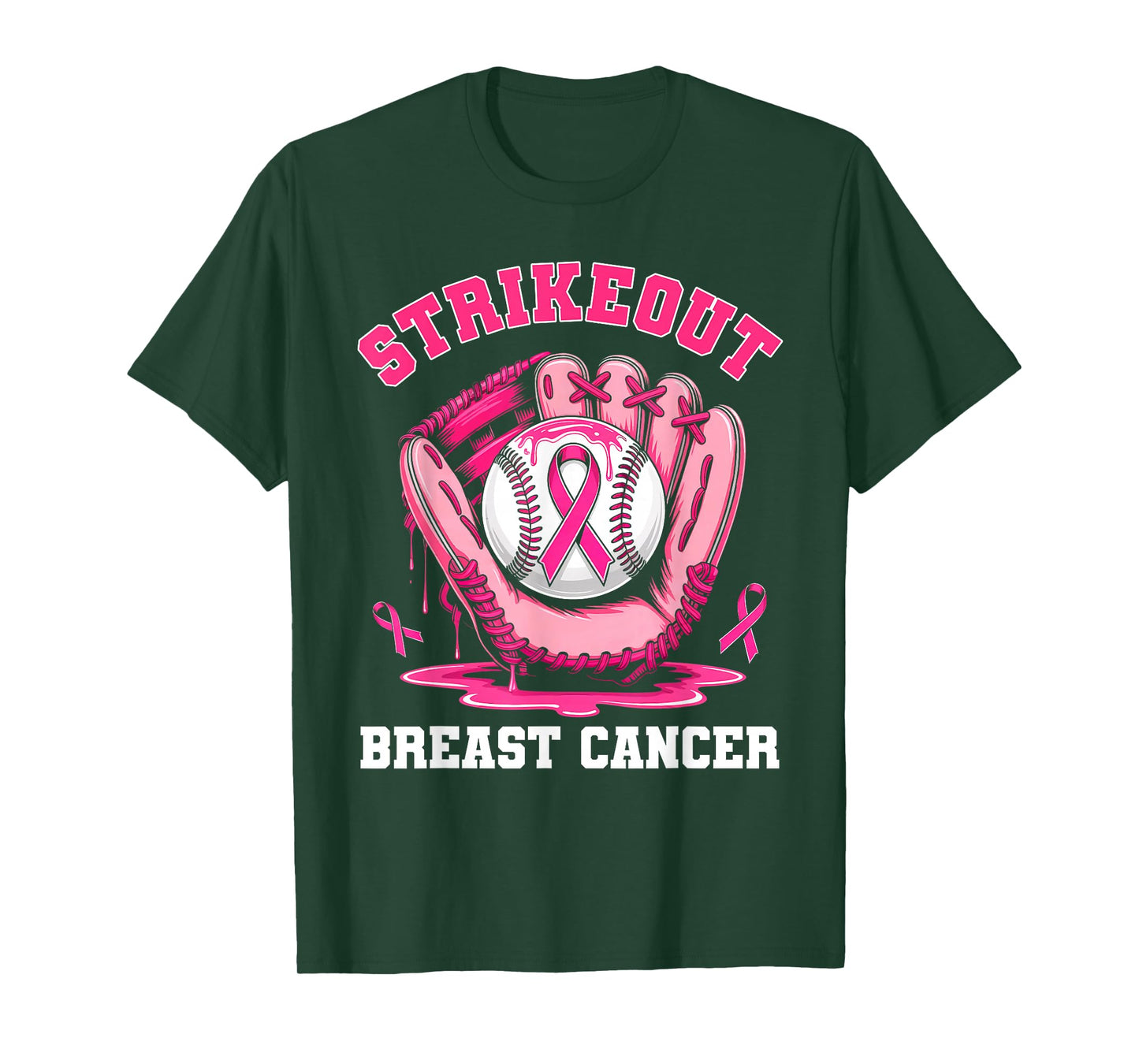 Strike Out Breast Cancer Baseball Fight Awareness Men Women T-Shirt