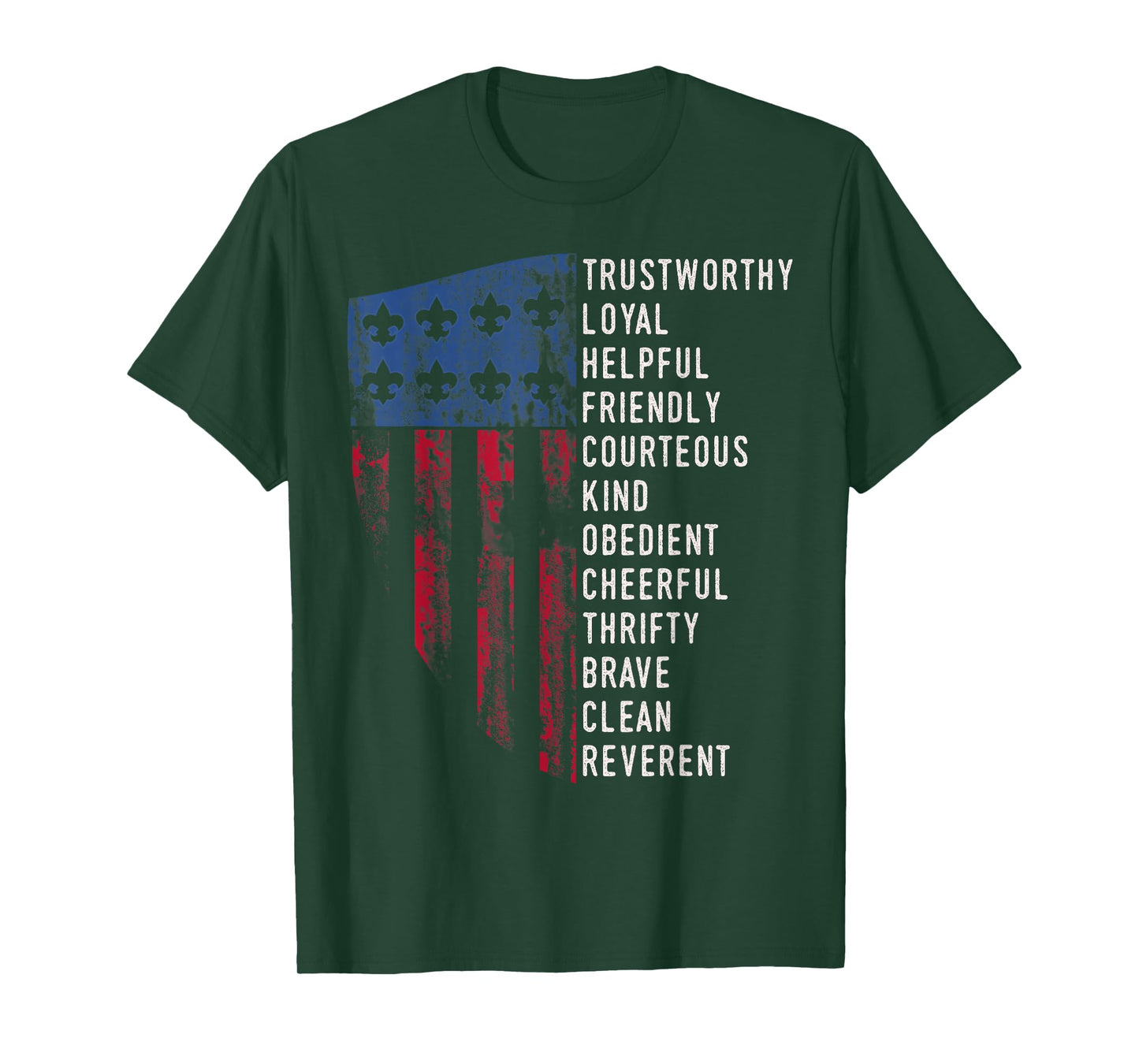 Vintage Scouting Gift | US America Flag Scouting Law T-Shirt