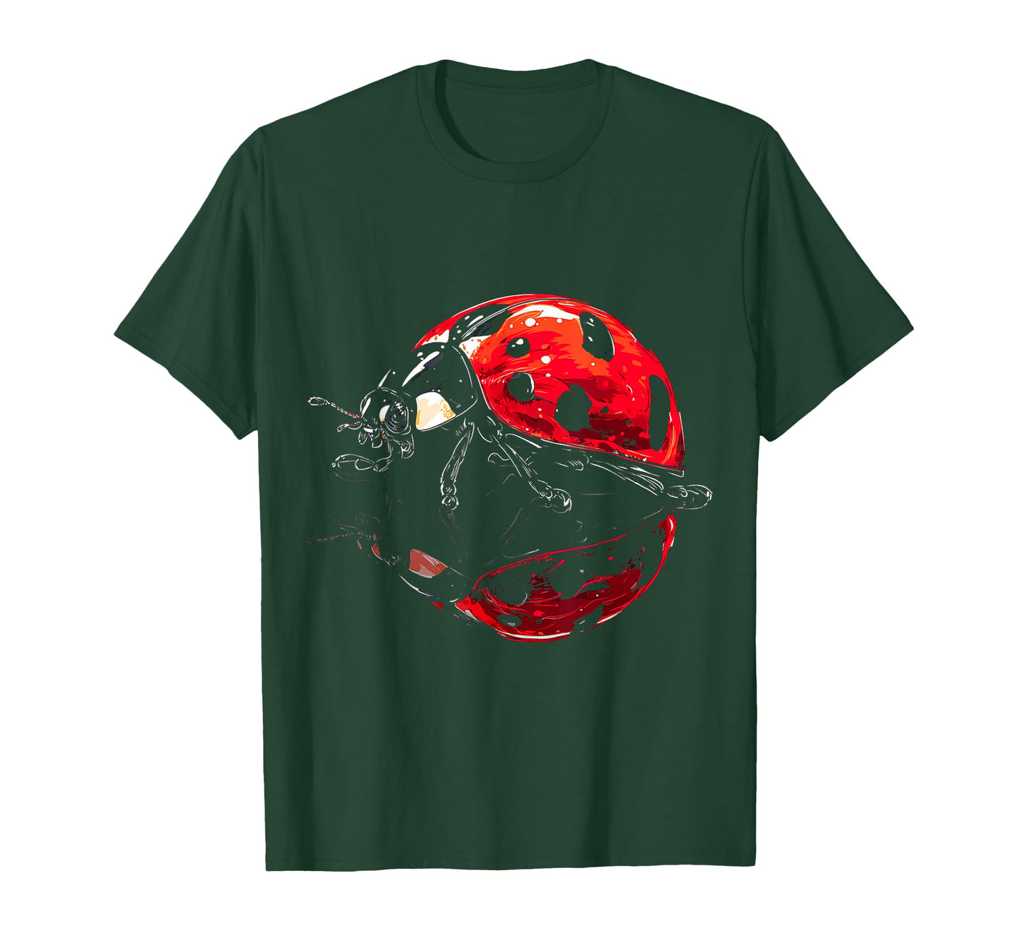 Ladybug Portrait Animal Print Motif Illustration T-Shirt