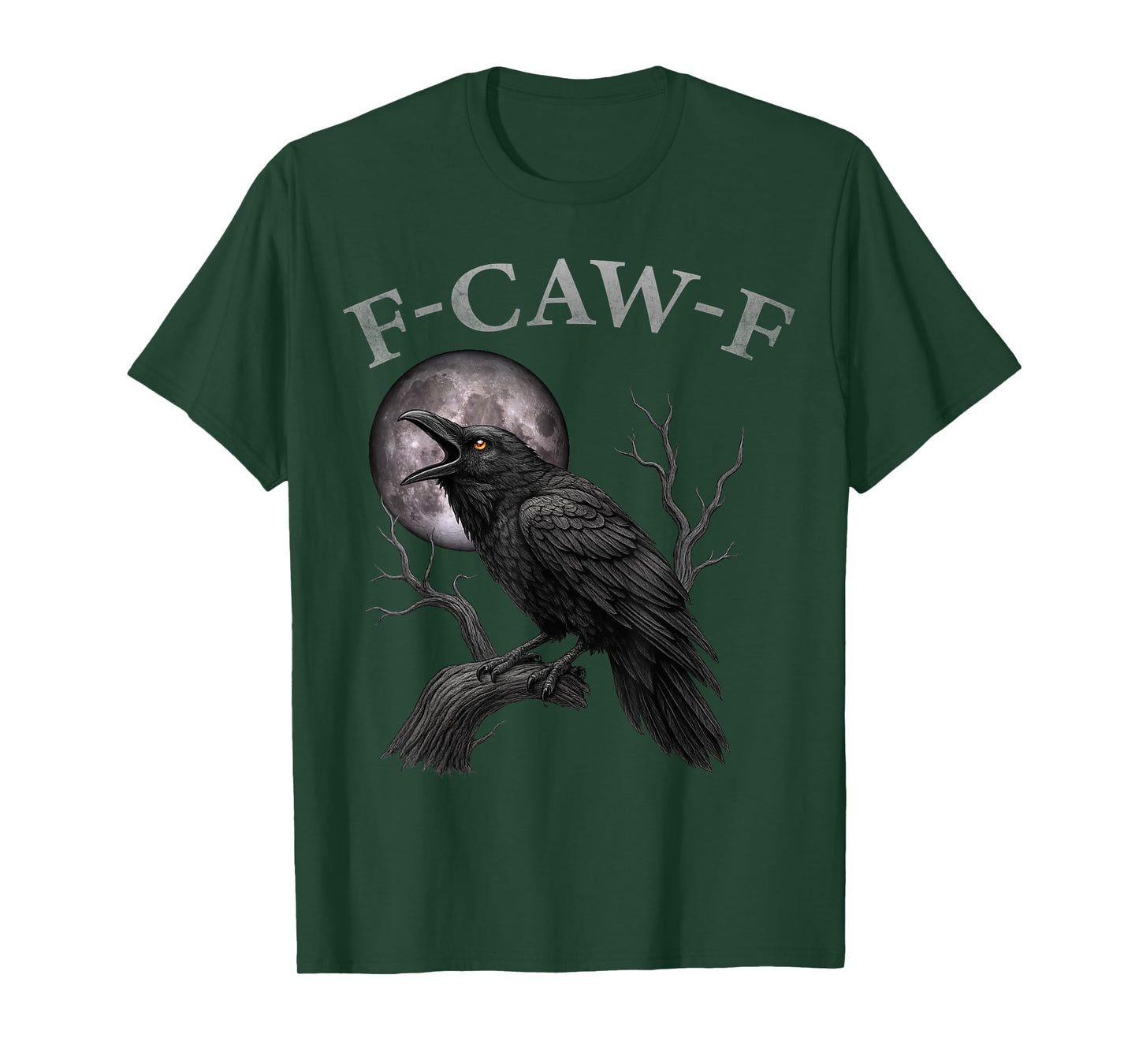 Black Crow, F-Caw-F Funny Black Bird Moon Gothic Funny Humor T-Shirt