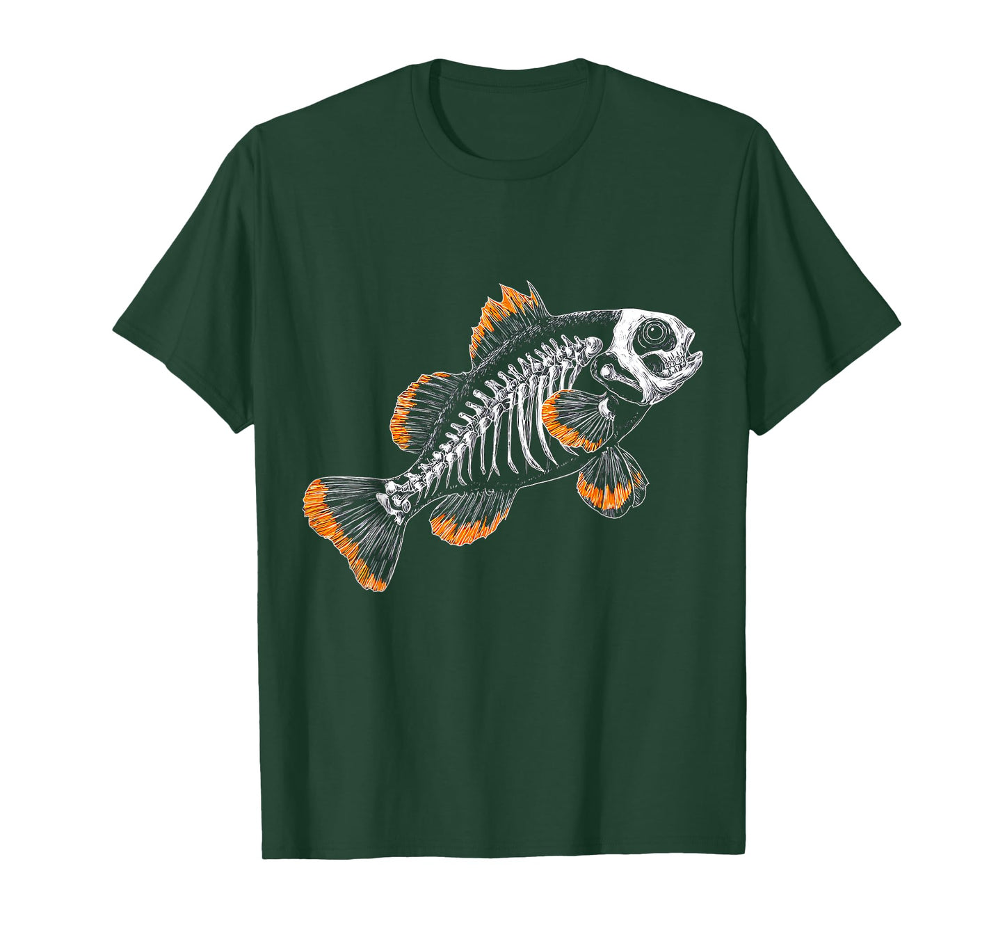 Halloween Clown-Fish Skeleton Drawing Animal Halloween T-Shirt