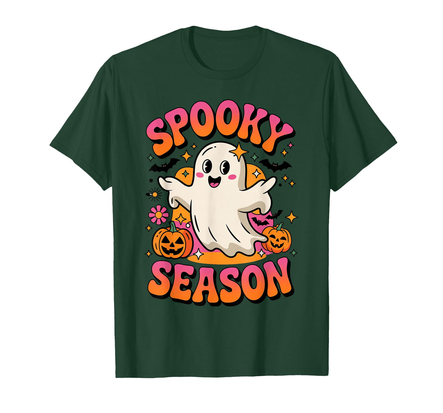 Spooky Season Retro Ghost Halloween Costume Trick or Treat T-Shirt