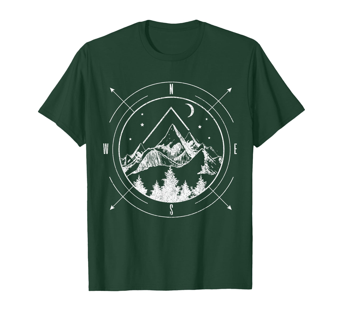 Hiking Camping Mountains Compass Hiker Camper Outdoor T-Shirt