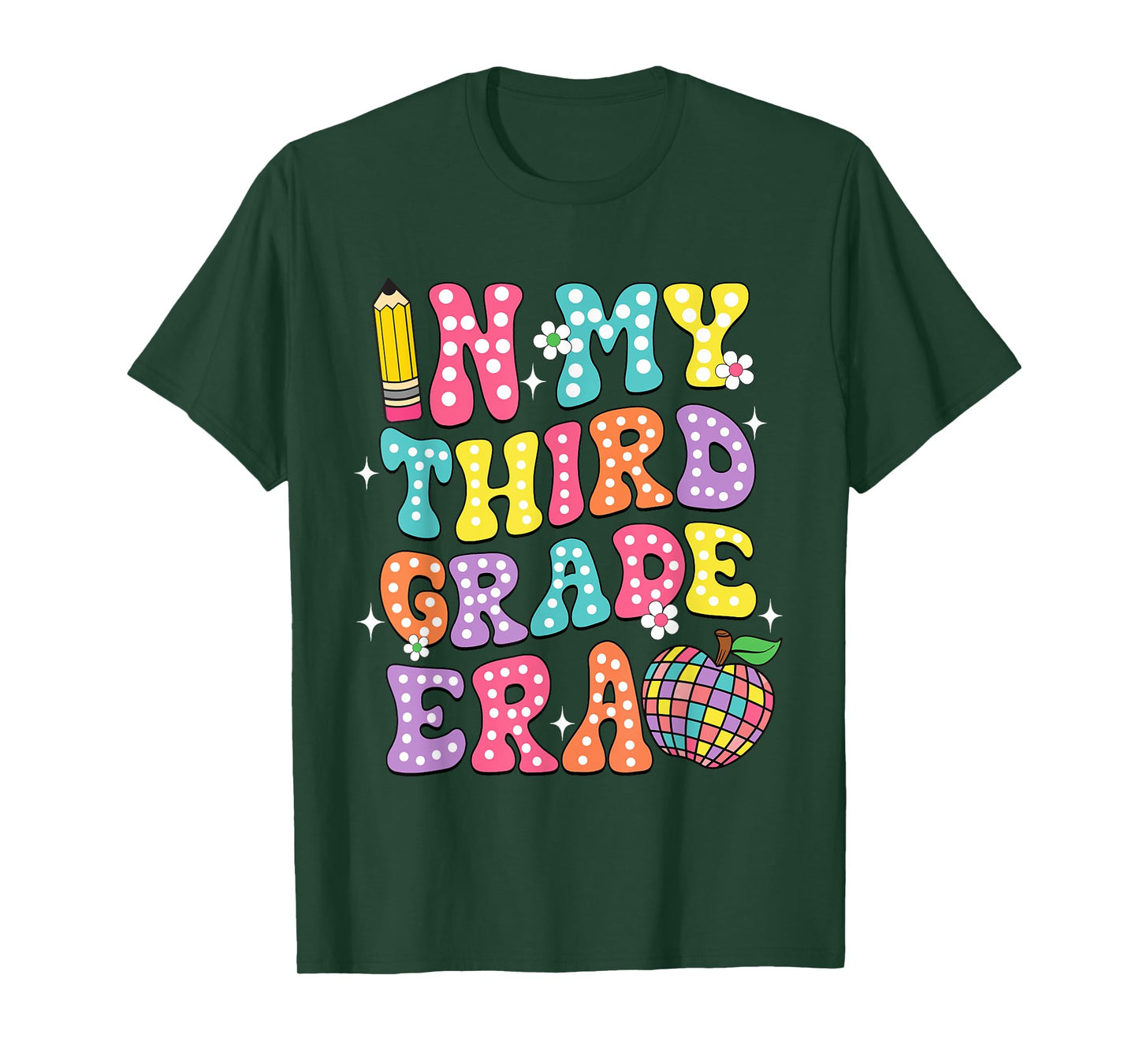 Retro Groovy In My Third Grade Era First Day Back To School T-Shirt