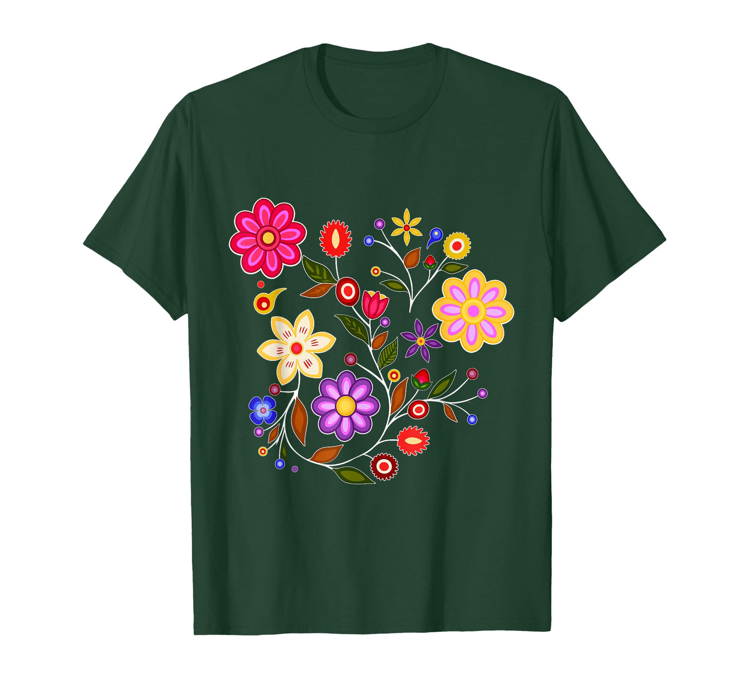 Ojibwe Floral Botanical Indigenous Flowers Native Nature T-Shirt