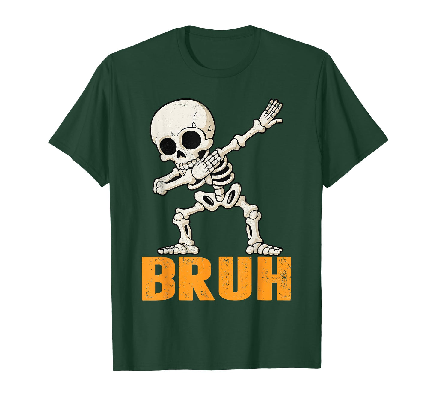 Bruh Dabbing Skeleton Funny Saying Bro Kids Boys Halloween T-Shirt