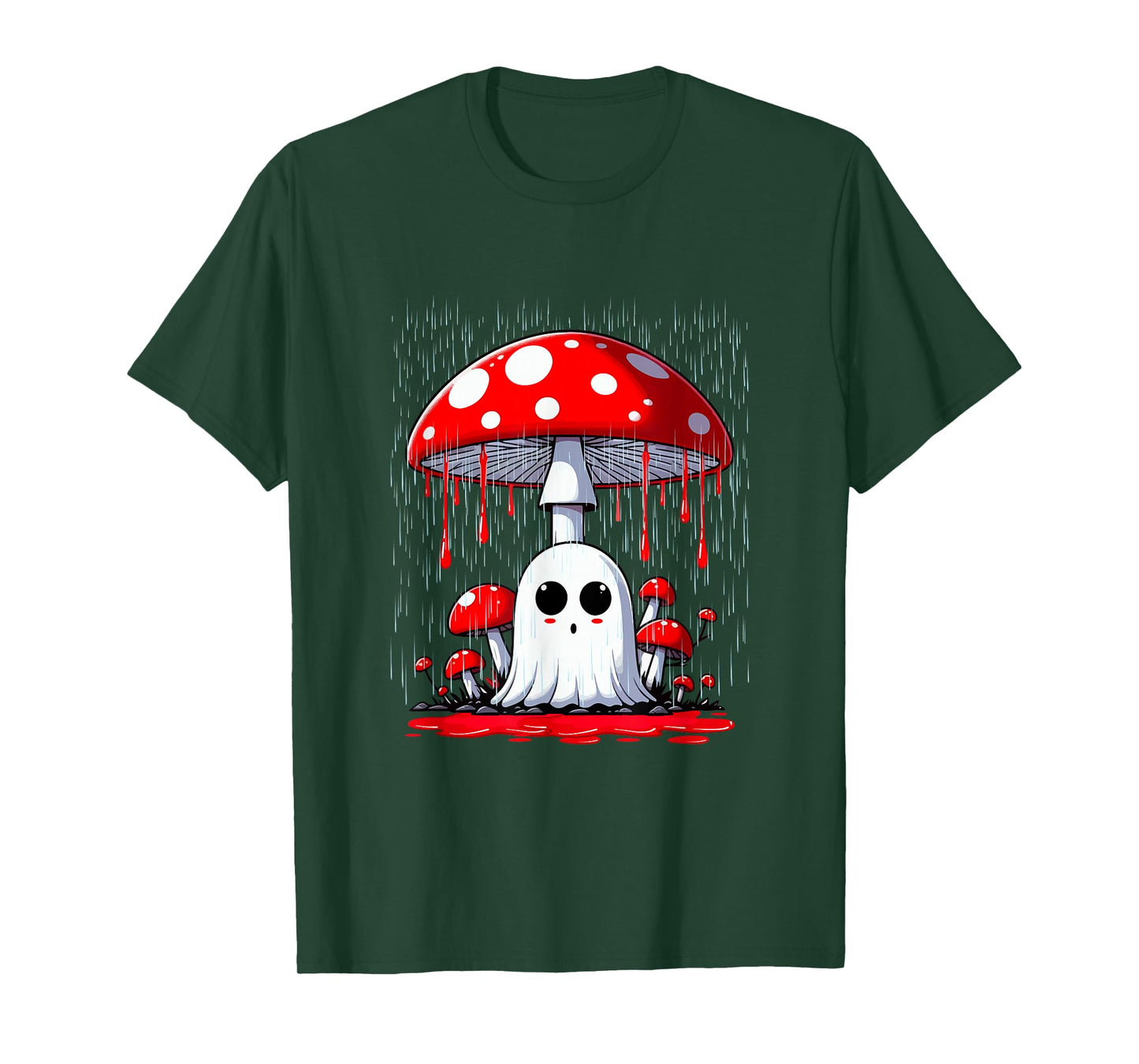 Boo Under Mushroom Halloween Rainning Costume Parties Lover T-Shirt